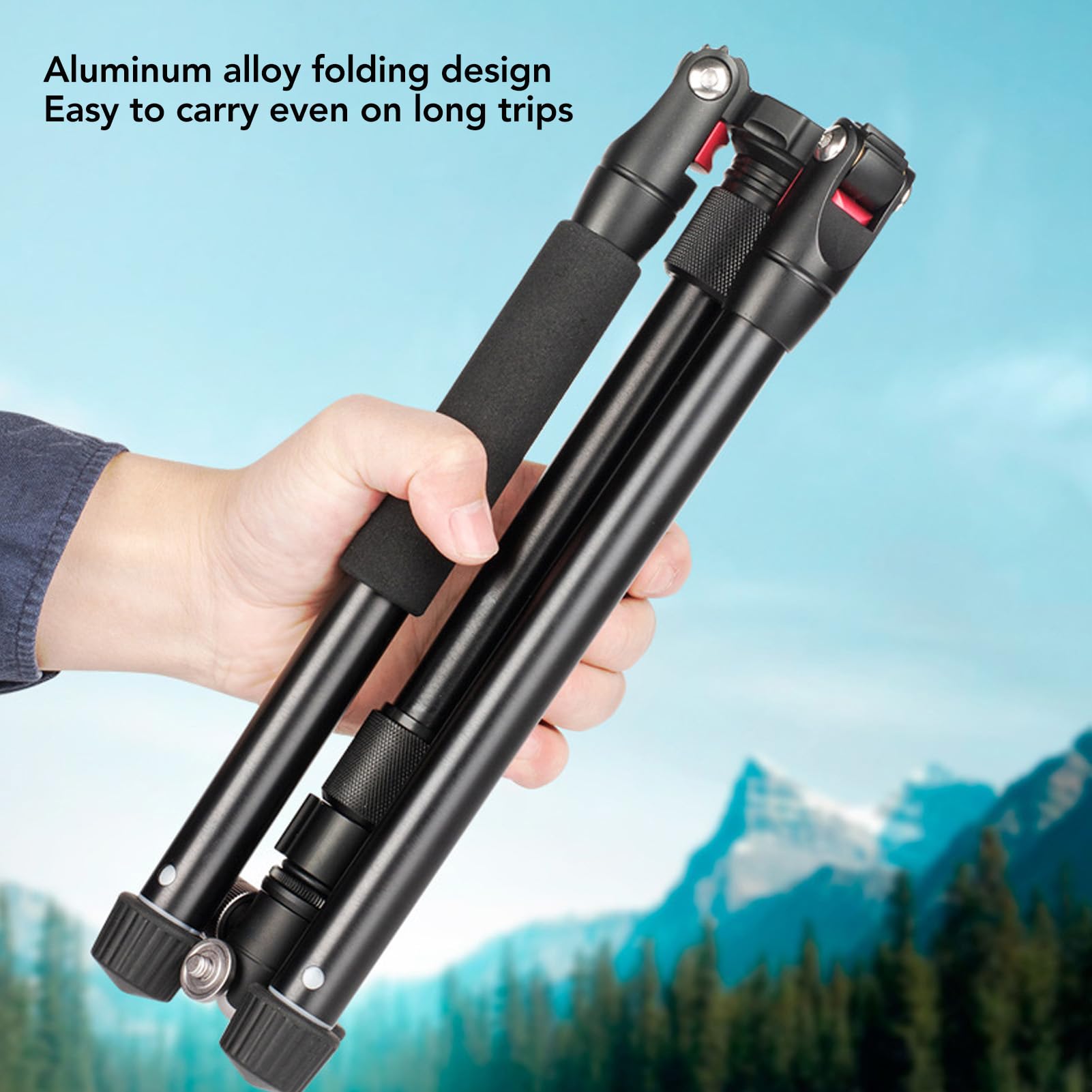 59in Cell Phone Tripod with 20mm Metal Ball Head - Foldable & Portable Camera Stand for iPhone, Android, DSLR - 360° Rotating for Selfies, Vlogging, YouTube Videos, Live Streaming & Photography