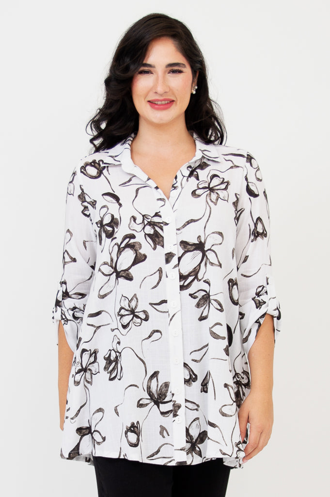 Celine Blouse for Women - Soft Linen Bamboo Fabric - Elegant & Comfortable Top for Work, Date Night & Summer Outfits