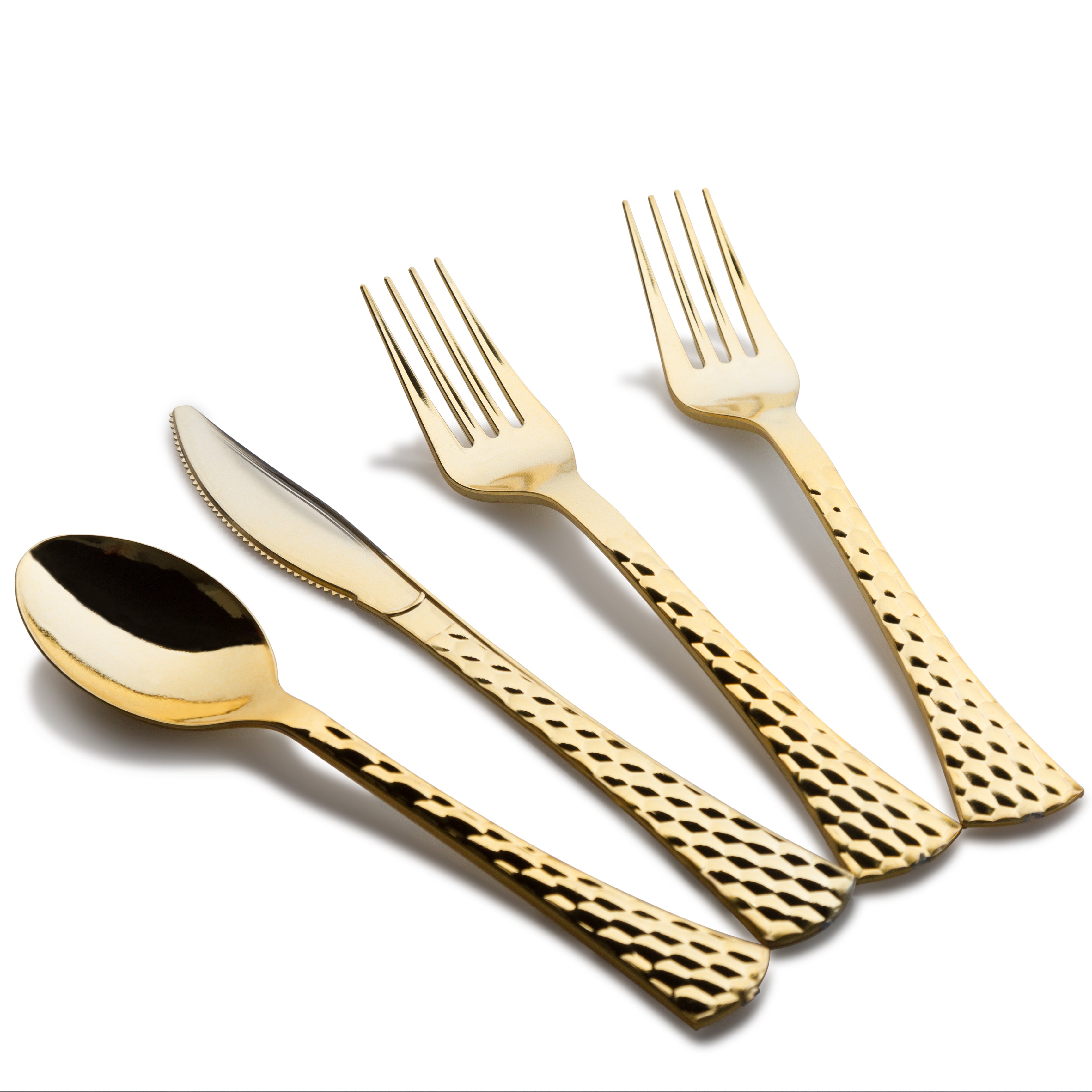 Premium Gold & White Plastic Party Supplies Bundle - Elegant Disposable Tableware for Weddings, Birthdays & Celebrations - Eco-Friendly & Stylish Party Decor