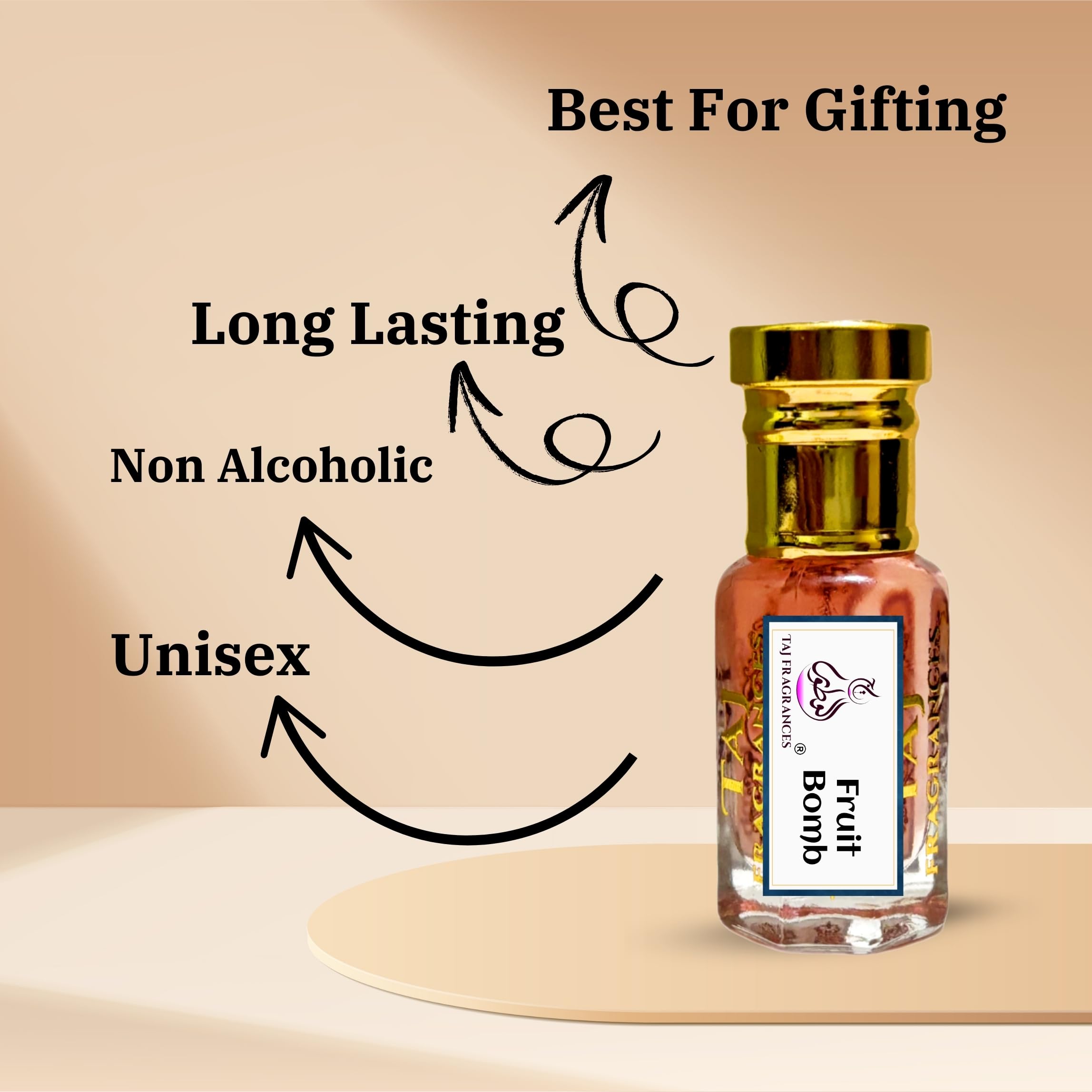 Premium Taj Fragrances Fruit Bomb Unisex Perfume Oil - Long Lasting Luxury Scent, Alcohol Free, Vegan (1 Pack) | Perfect for Daily Wear, Date Nights & Special Occasions