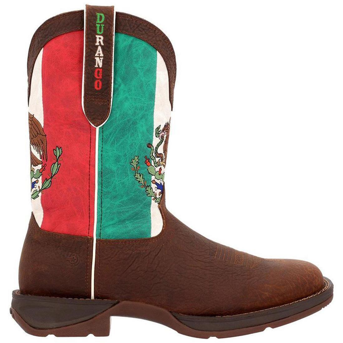 Rebel Mexico Flag Western Boots for Men & Women - Stylish Cowboy Boots with Mexican Flag Design - Perfect for Rodeo, Country Music Festivals & Western Fashion