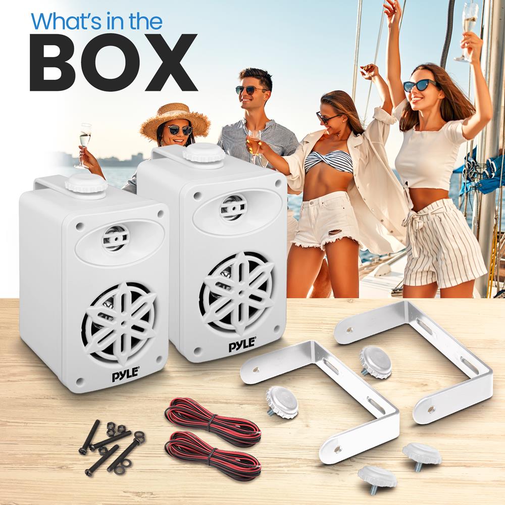 Premium 2-Way Indoor/Outdoor Speaker System - High-Quality Weatherproof Bluetooth Speakers for Patio, Pool, Garden & Home Entertainment