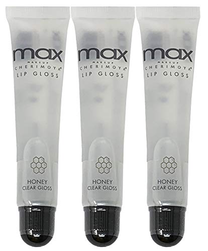Cherimoya 3-Pack MAX Makeup Lip Polish - Honey Clear Gloss for Shiny, Plump Lips | Perfect for Daily Wear, Date Night & Special Occasions
