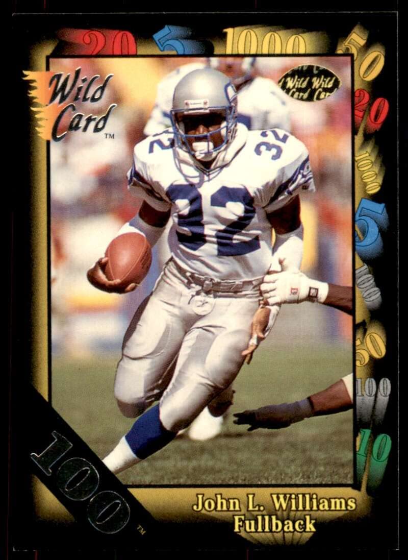 1991 John L. Williams Wild Card 100 Stripe #14 - Rare Football Collectible for Fans
