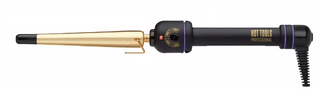 Hot Tools Professional Tapered Curling Iron 1 Inch - Gold Hair Curler for Short to Medium Hair - Perfect for Beach Waves, Wedding & Party Hairstyles