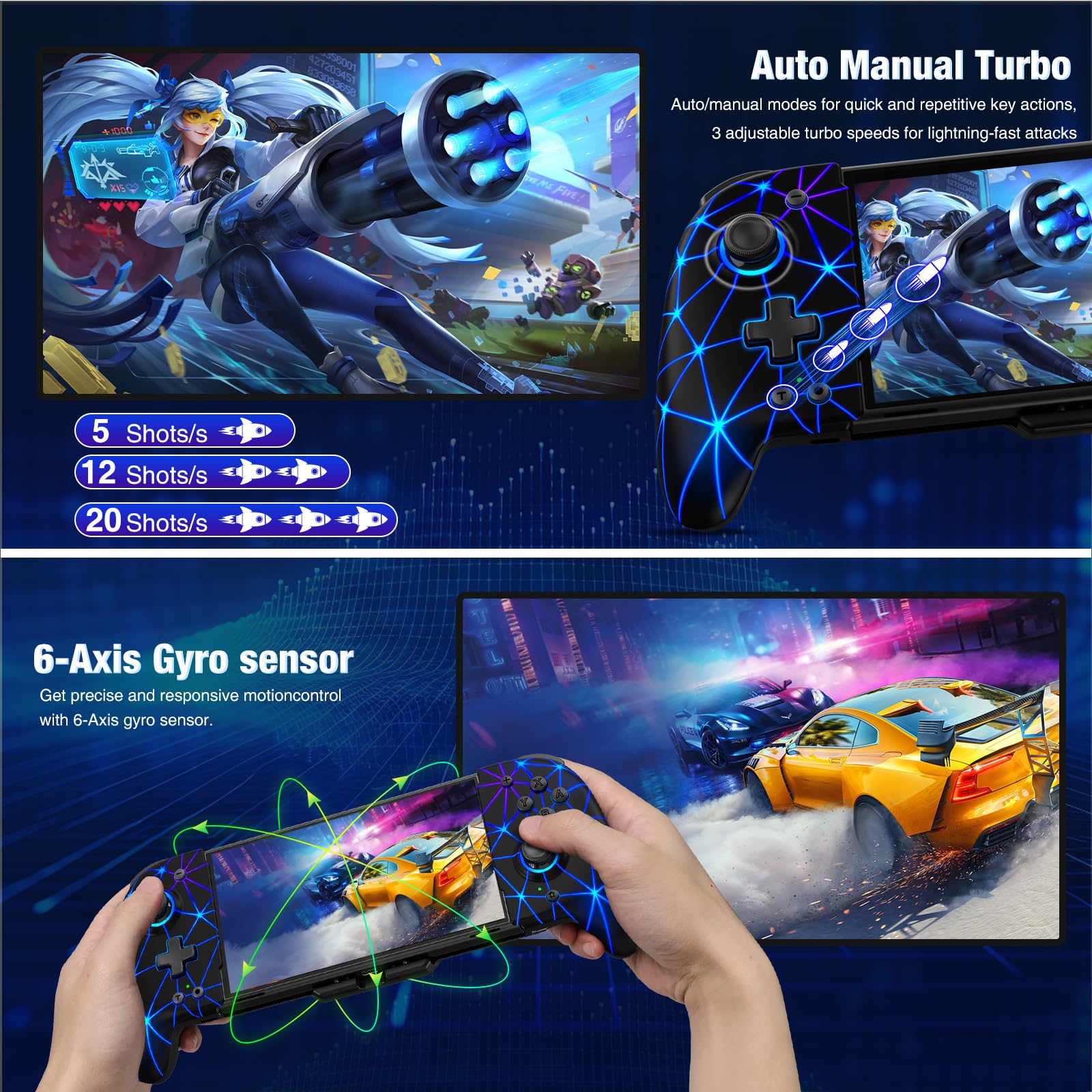 Wireless Pro Controller for Nintendo Switch & Switch OLED - Ergonomic Full-Size Gamepad with One-Piece Joypad Design | Perfect for Handheld Mode Gaming, Multiplayer Sessions & Long Play Comfort