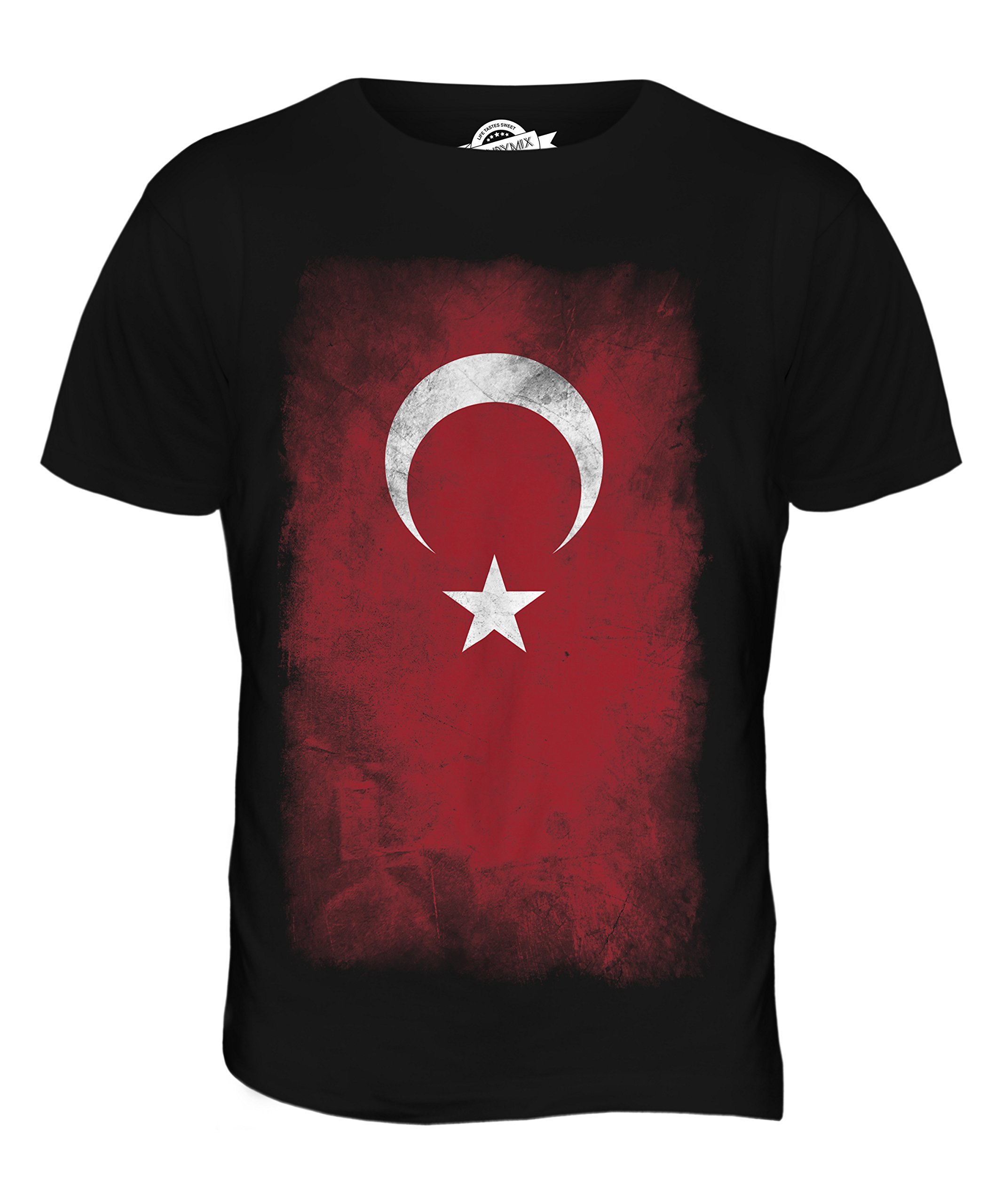 Men's Vintage Faded Turkey Flag Graphic T-Shirt - Soft Cotton Tee for Casual Wear & Patriotic Events