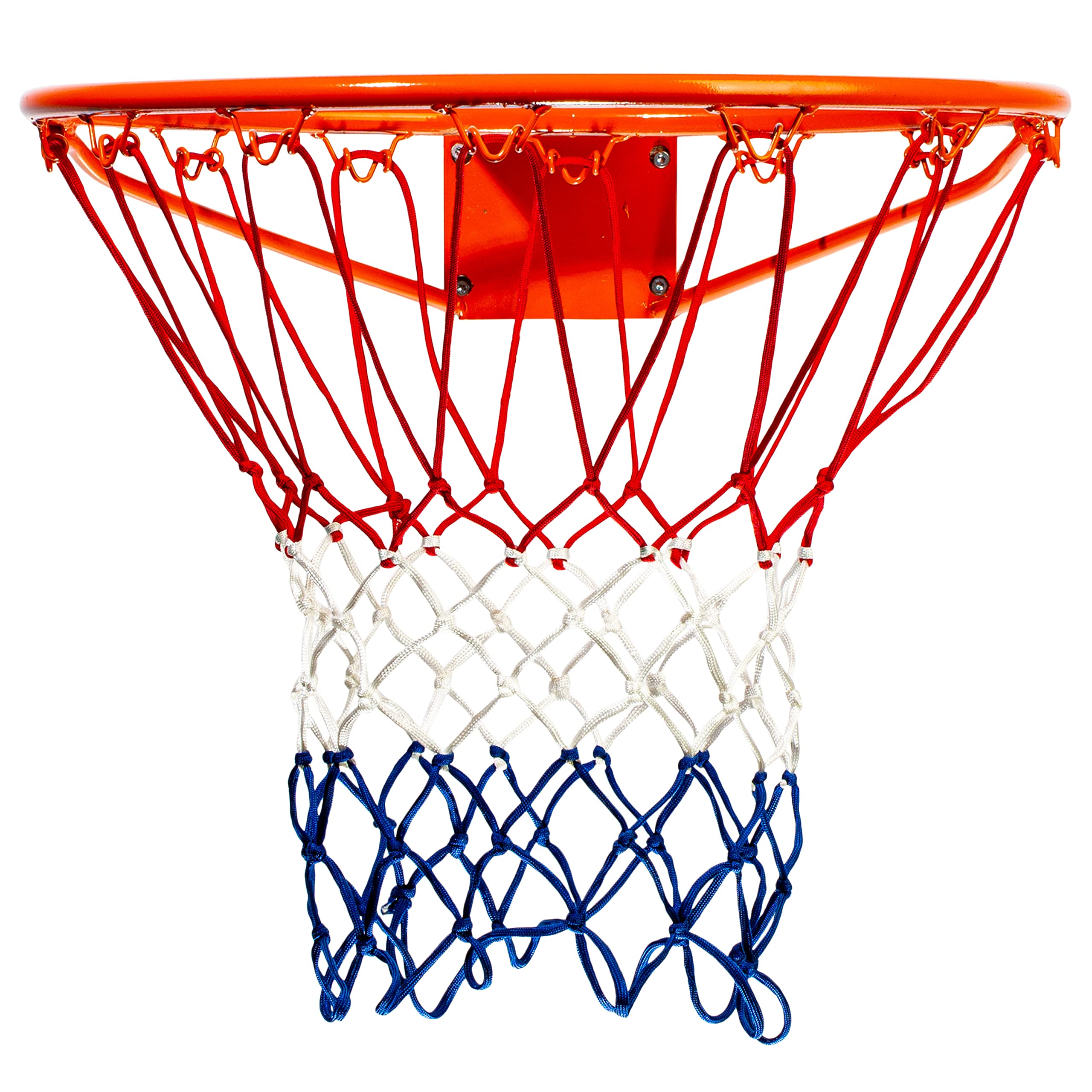 Franklin Sports Basketball Net - Heavy Duty All-Weather Nylon Hoop Net for Outdoor & Indoor Basketball Courts - Red, White & Blue Colors - Perfect for Driveway, Backyard, Gym & School Basketball Practice