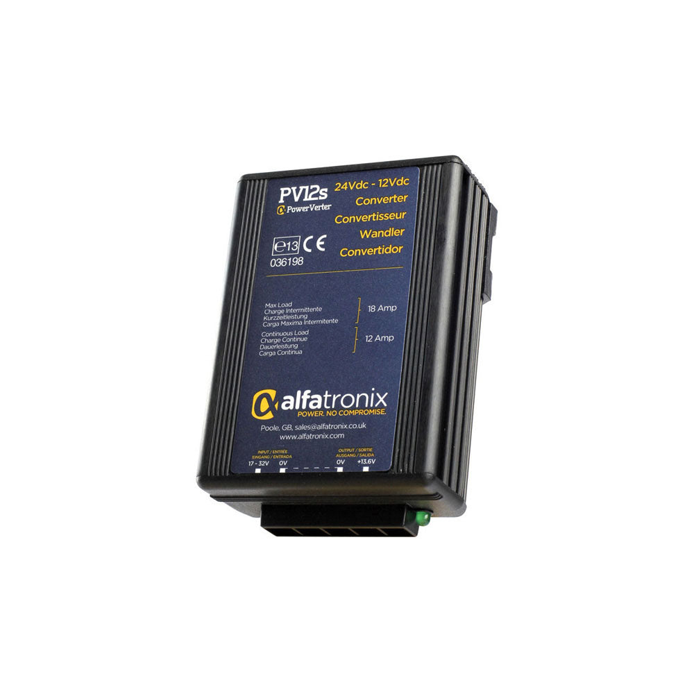 Alfatronix 24V to 12V DC Power Converter - 12A Non-Isolated Voltage Step Down Transformer for Car Audio, RV, Solar Panels & Marine Applications