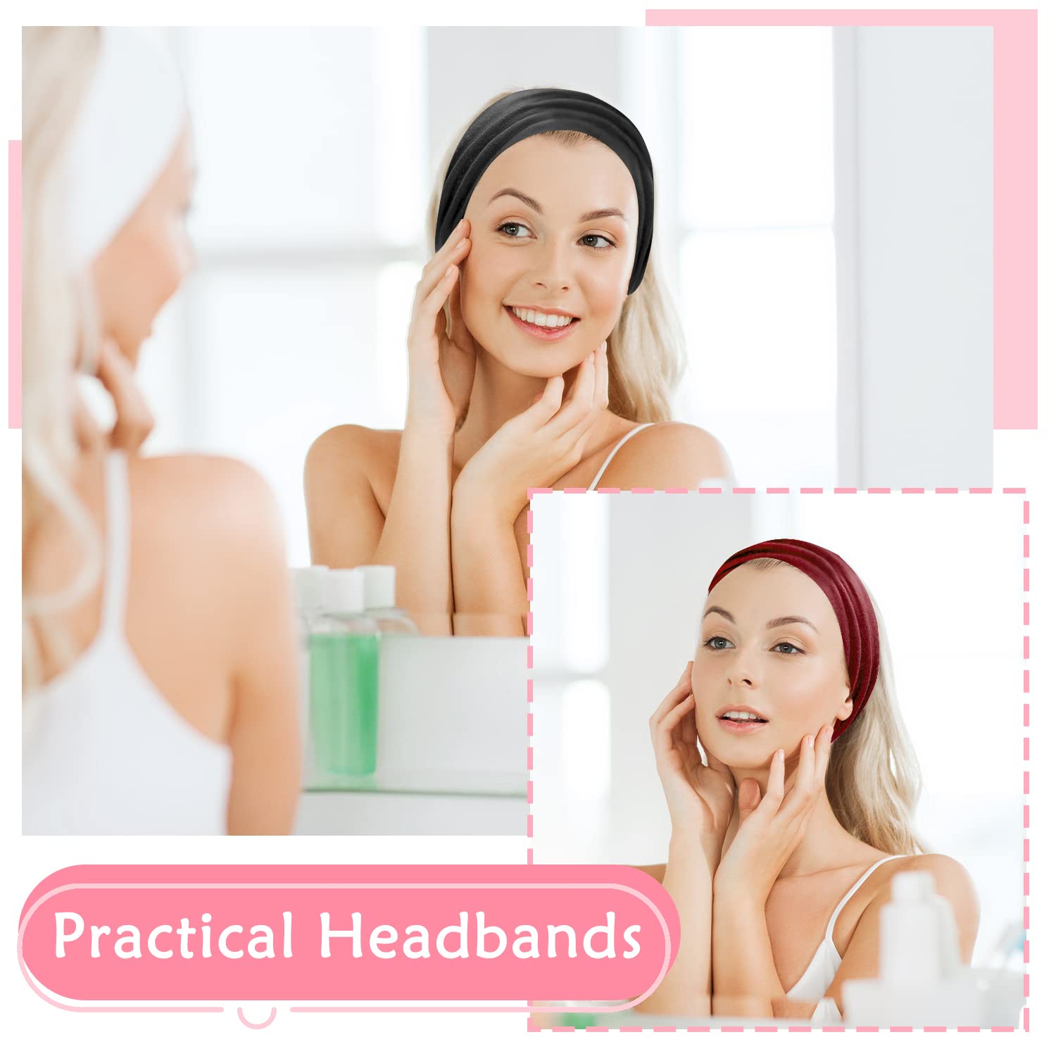 4Pcs Women's Headbands - Soft Wide Elastic Hair Bands & Boho Hair Scarves for Women | Perfect for Yoga, Workouts, Fashion Accessories and Everyday Wear