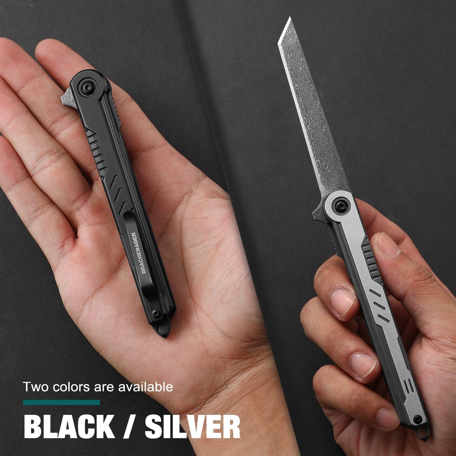 Premium Handmade Damascus Tanto Folding Pocket Knife - Tactical EDC Knife for Men & Women | Slim Gentleman's Flip Knife | Perfect Gift for Outdoors, Camping & Everyday Carry (EDC)