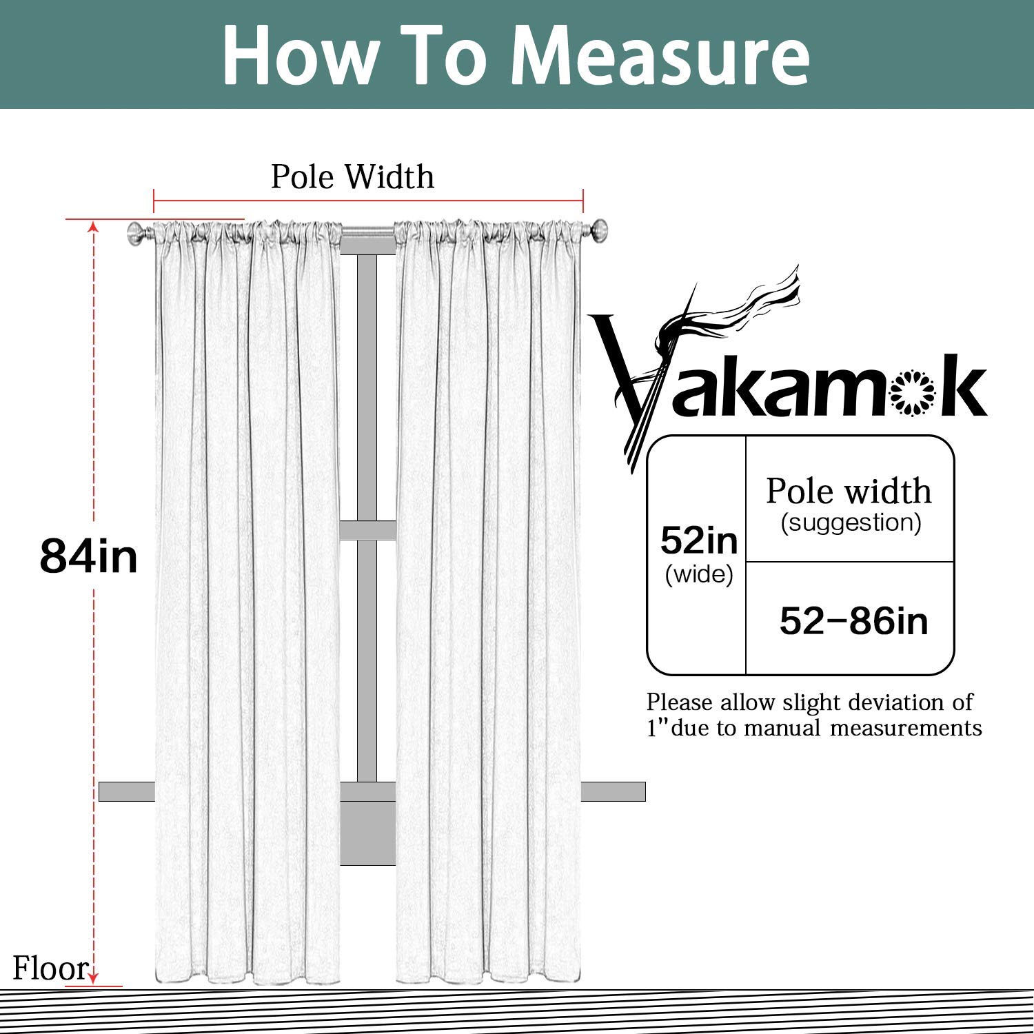 Yakamok Blackout Curtains for Bedroom & Living Room - Thermal Insulated Room Darkening Curtains Set of 2 Panels, Light Grey 52x84 Inch - Perfect for Light Control, Privacy & Energy Saving in Home, Office & Nursery