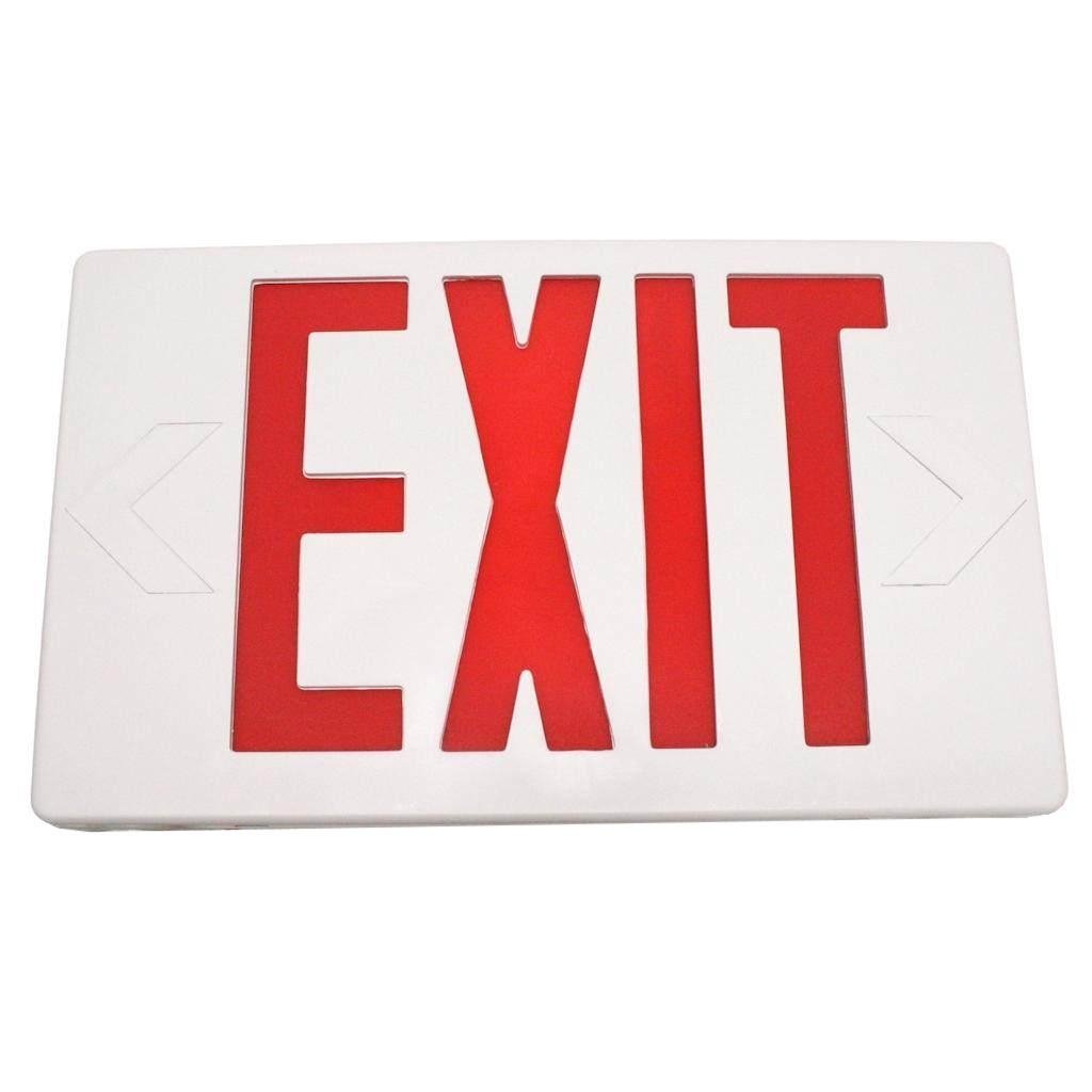 Simkar SLEDBRW Single/Double Sided LED Emergency Exit Sign with Battery Backup, 120-277V - Commercial & Industrial Fire Safety Lighting for Warehouses, Schools, Offices - Durable Hallway & Stairwell Signage - Reliable Emergency Evacuation & Power Outage Solution - Ideal for Building Exits, Corridors, Dark Areas During Blackouts - Perfect for Emergency Lighting in Schools, Hospitals, Hotels, Public Buildings - Essential for Fire Safety Compliance & Emergency Preparedness in Commercial Spaces