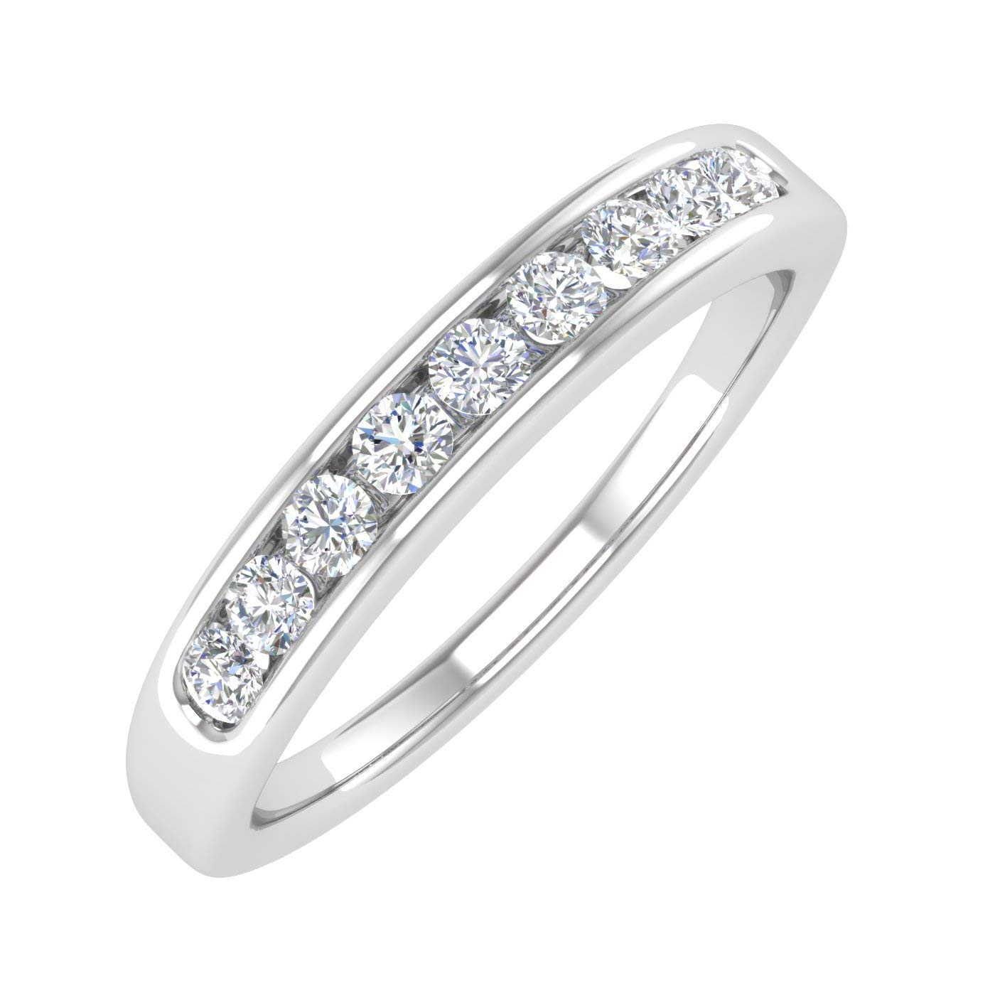 1/4 Carat Round Diamond Unisex Wedding Band Ring in 10K Gold - Elegant Promise & Anniversary Ring for Couples, Men & Women