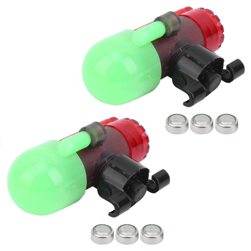 Voluxe Fishing Rod Alarm - 2 Sets LED Fishing Signal Light Alarm for Fly, Dock, Ice, Kayak, Night & Sea Fishing | Waterproof & Durable for All Weather Conditions