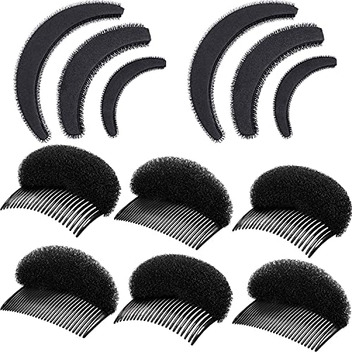10 Pieces Bump Up Hair Accessories Volume Insert Set - Styling Insert Braid Tool & Bump It Up Volume Hair Comb for Women & Girls (Black) - Perfect for Updos, Ponytails & Special Occasions