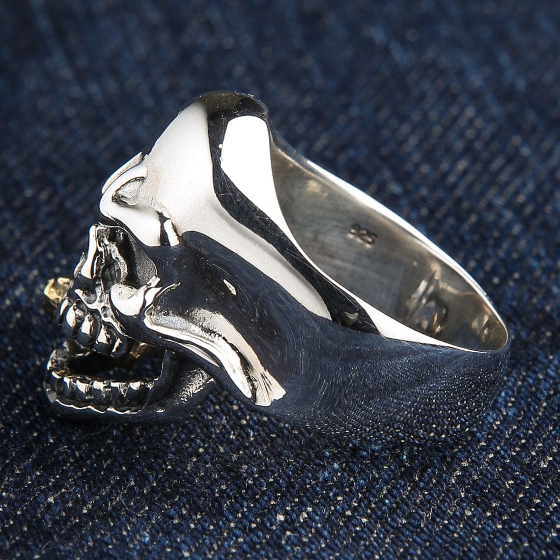 Sterling Silver Cigar Mafia Skull Biker Ring for Men - Gothic Punk Jewelry, Biker Gang Accessories - Perfect for Motorcycle Riders, Skull Lovers & Unique Gift Ideas