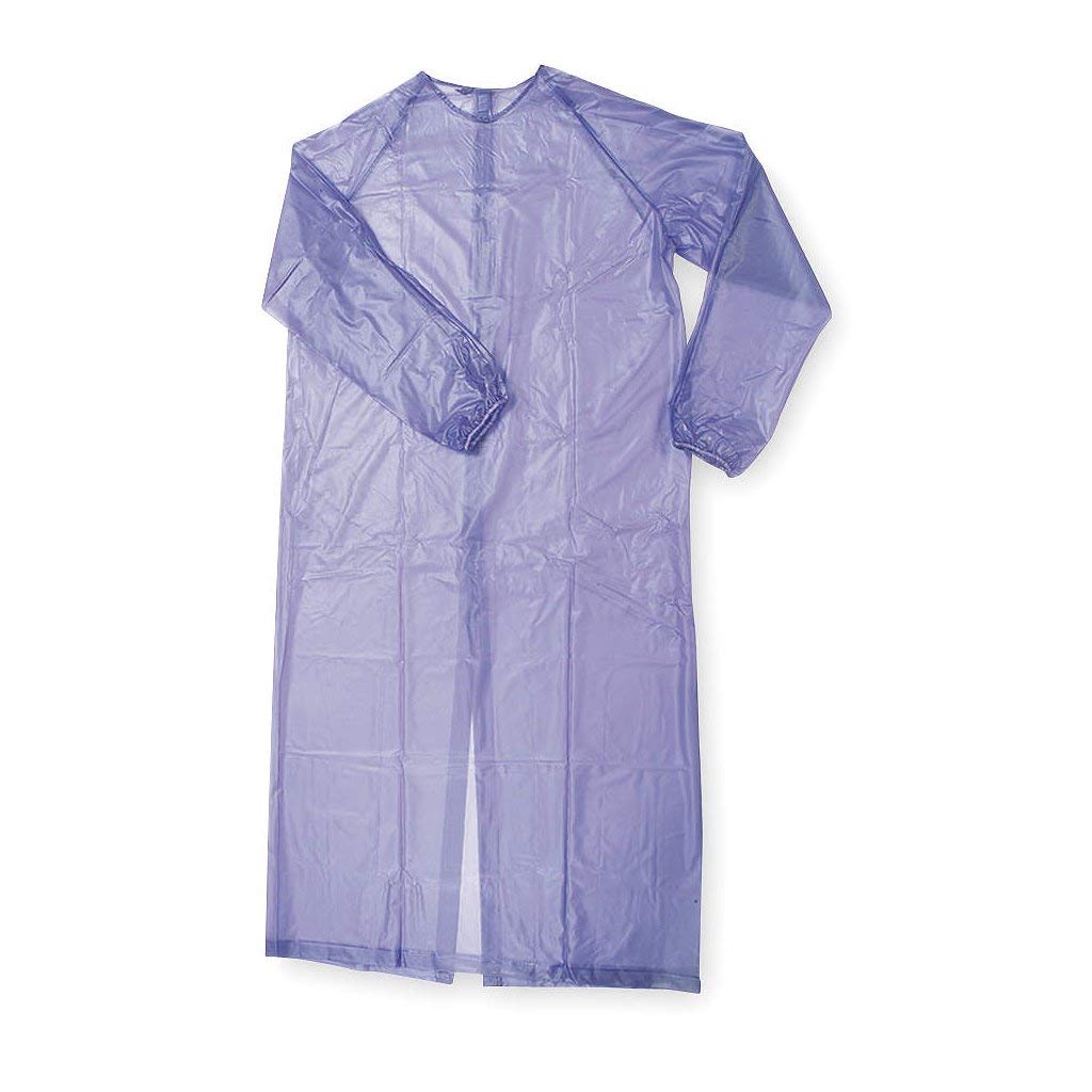 Ansell 56-910 Heat Sealed Vinyl Apron - Large Blue Disposable Protective Coat for Food Service, Medical & Industrial Use - Individually Bagged (Pack of 1)