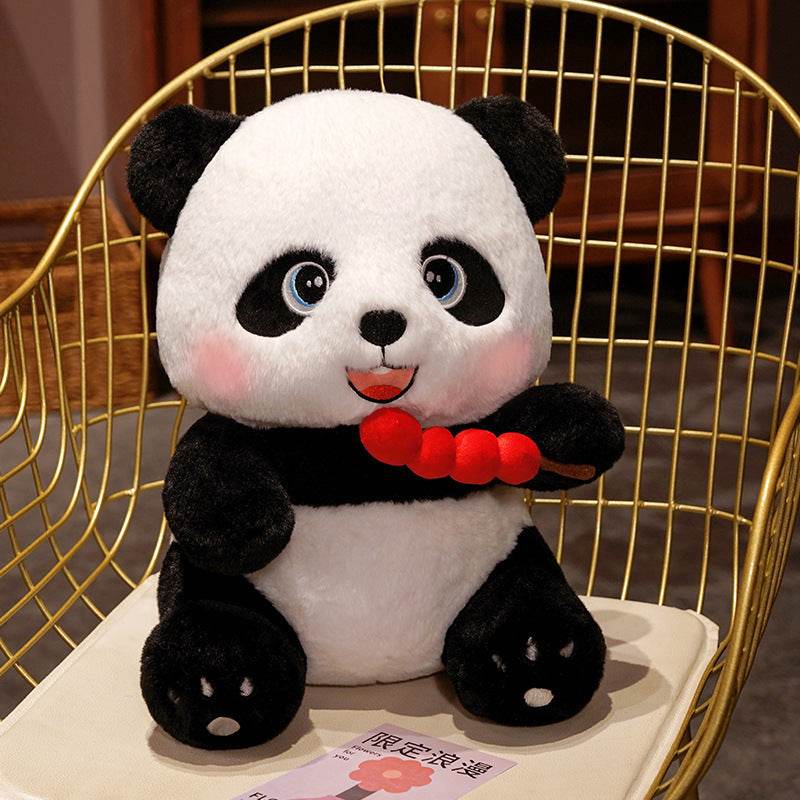Cute Cherry Chomper Panda Plush Toy - Soft Stuffed Animal for Kids & Adults - Perfect for Cuddling, Gifts, and Home Decor
