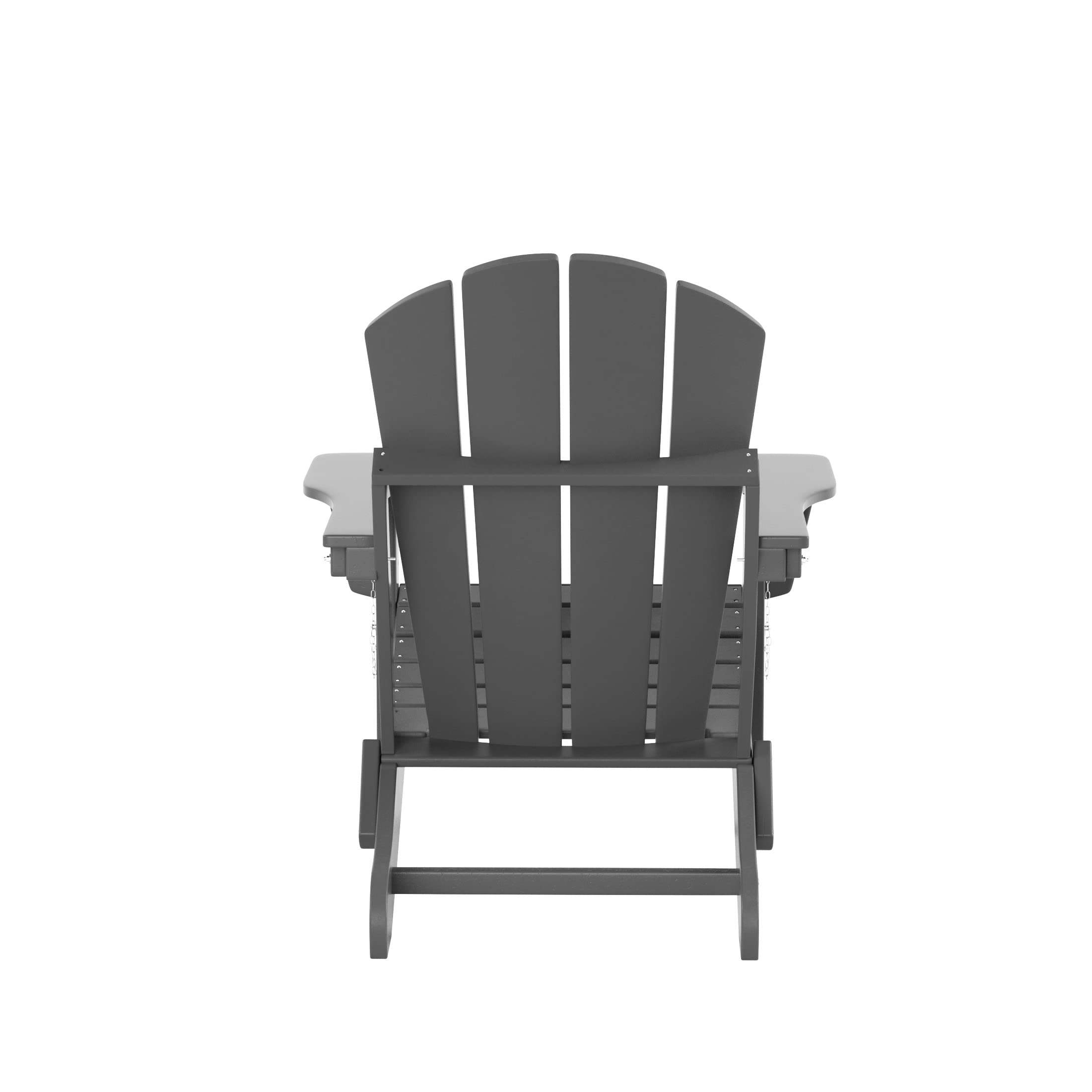 Premium HDPE Adirondack Chairs and Tables Set of 4 - UV & Weather Resistant Outdoor Furniture for Patio, Balcony, Backyard - Perfect for Relaxing in Garden, Porch or Lawn (Grey)