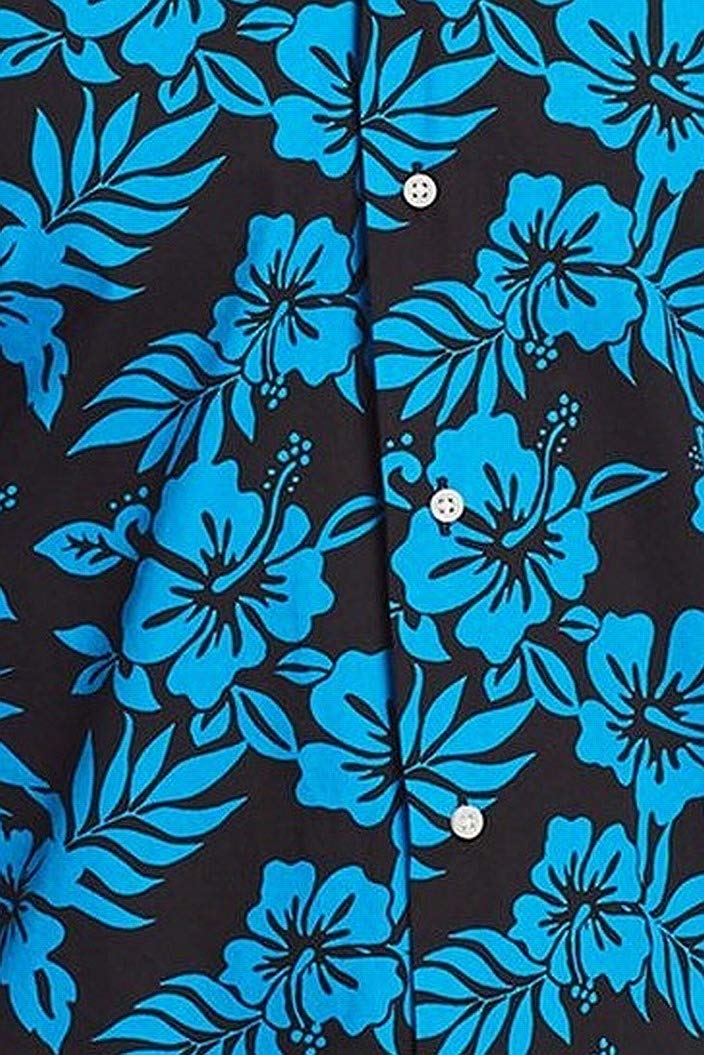 Gitman & Co Men's Tropical Print Button-Up Shirt - Breathable Short Sleeve Casual Shirt in Black, Size Small | Perfect for Summer Vacations, Beach Outings & Tropical Getaways