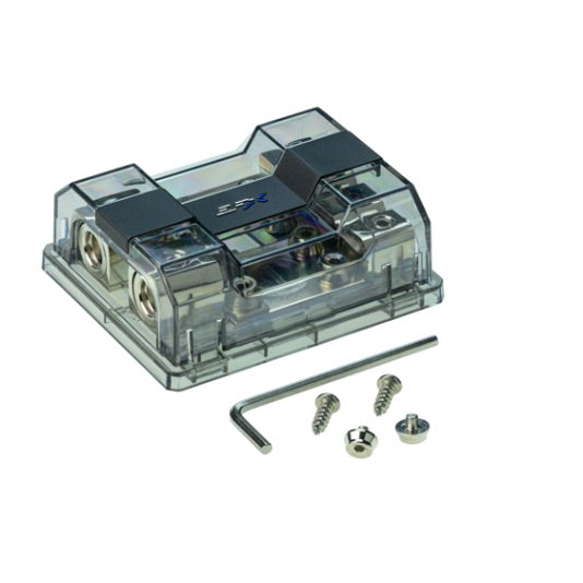 EFX by Scosche DUDB4 Delta 0/4GA Quad Universal Distribution Block - High Performance Car Audio Power Distribution for Amplifiers & Subwoofers - Perfect for Custom Car Stereo Installations & Sound System Upgrades