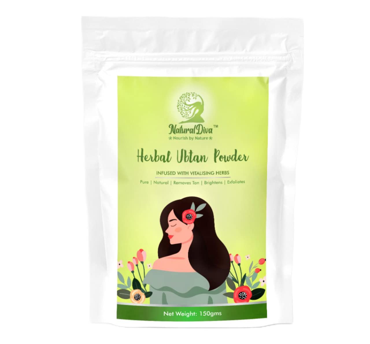 Natural Diva Herbal Body Ubtan - Exfoliating Body Scrub for All Skin Types | Brightens & Evens Skin Tone | 150g Organic Glow Booster | Perfect for Spa Day, Dry Skin Treatment & Pre-Wedding Skincare