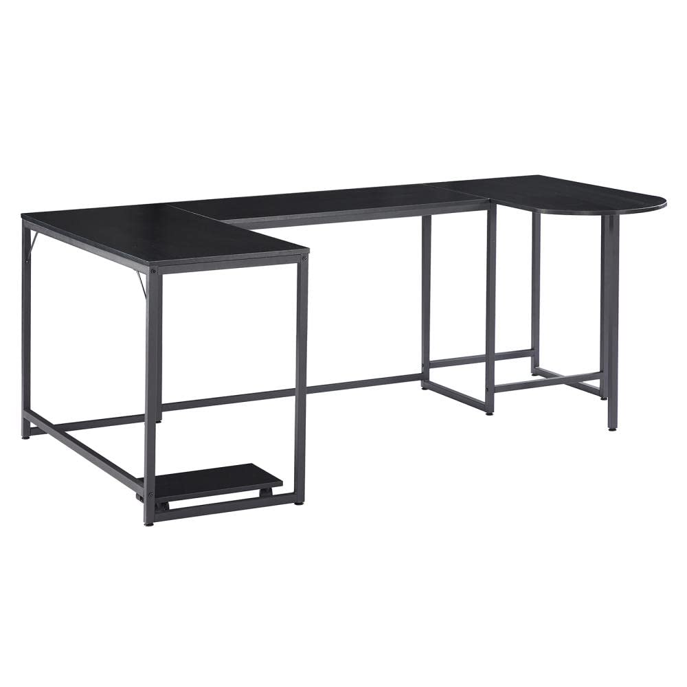 Ergonomic U-Shaped Corner Computer Desk with Monitor Stand - Home Office Gaming Workstation, Space-Saving Design & Easy Assembly - Perfect for Small Spaces, PC Gaming, and Remote Work Setup