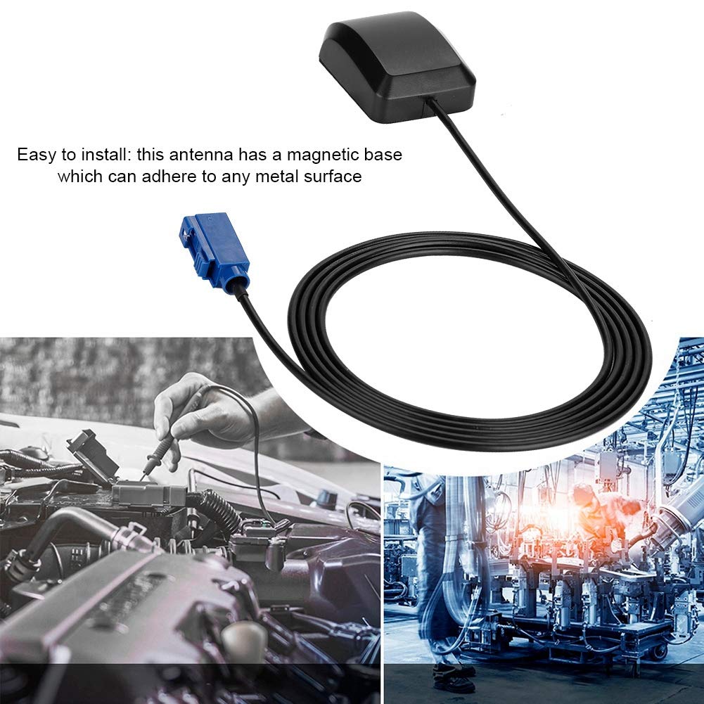 ASHATA Car GPS Antenna with 1.5m RG174 Cable - 1575.42MHz Magnetic Base Antenna for GPS Navigation, Receivers, DVR & Modules | Enhanced Signal for Road Trips & Fleet Tracking