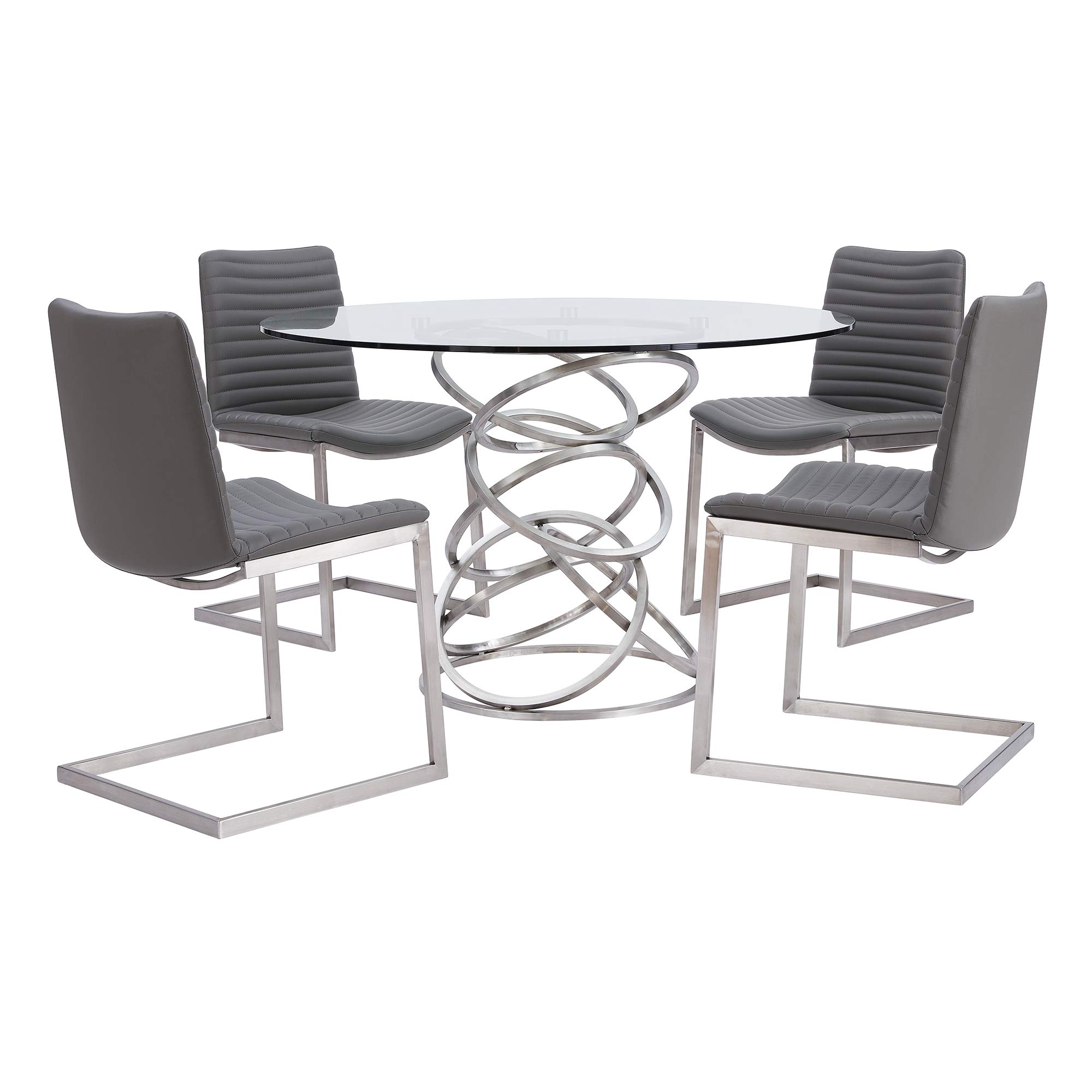 Alya Silver Dining Table - Modern Elegance for Home, Office, and Restaurant Settings
