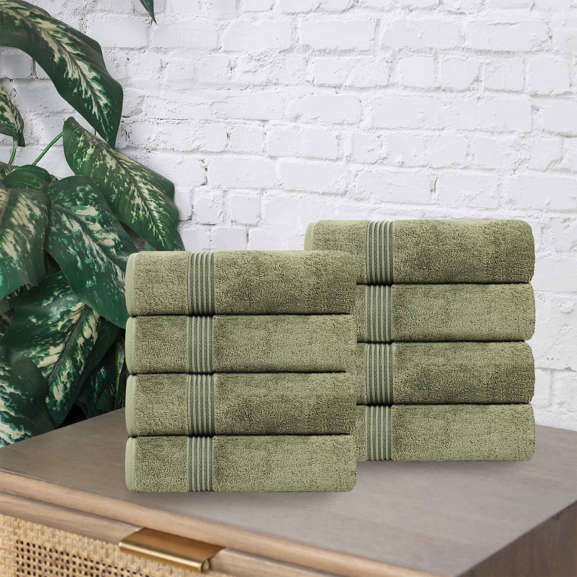 Premium Egyptian Cotton Hand Towels - Ultra Soft & Highly Absorbent Bath Towel Set of 8 for Bathroom, Spa & Guest Use