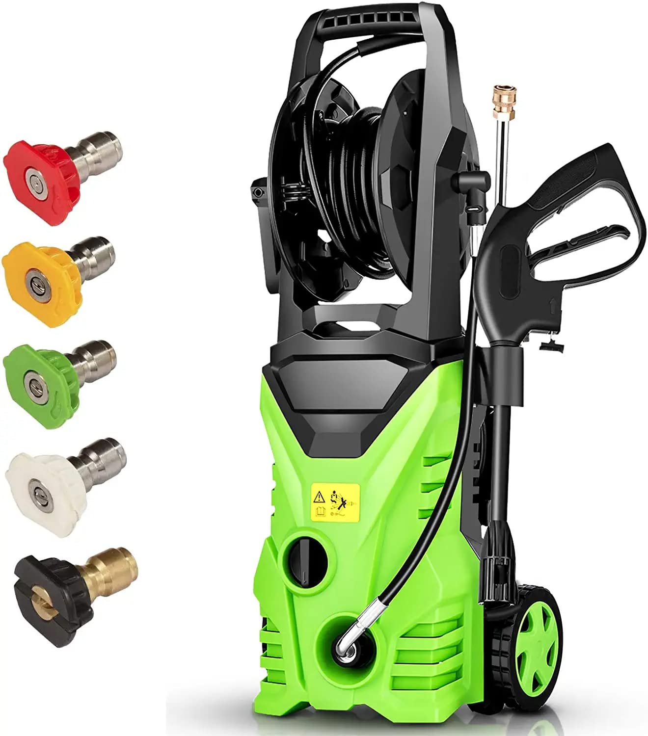 Homdox 1500W Electric Pressure Washer - High Power Pressure Cleaner Machine with 5 Nozzles & Foam Cannon for Home, Car, Driveway, Patio Cleaning - Perfect for Outdoor Cleaning, Vehicle Washing, and Surface Maintenance