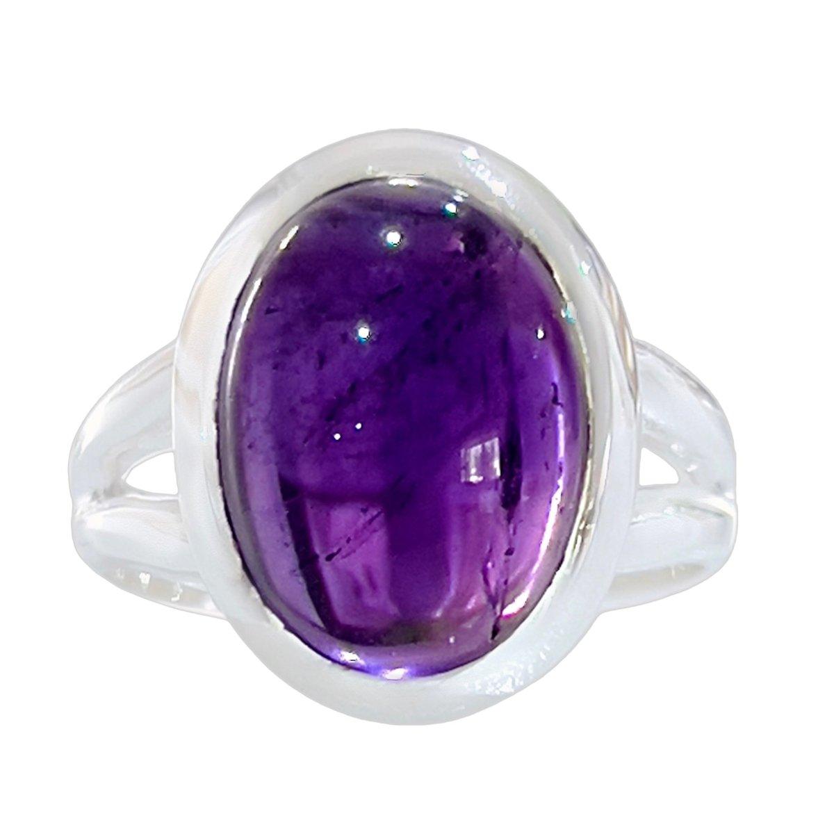 Elegant Oval Amethyst Ring for Women - Vintage Purple Gemstone Jewelry - Perfect for Wedding, Anniversary & Special Occasion Gifts