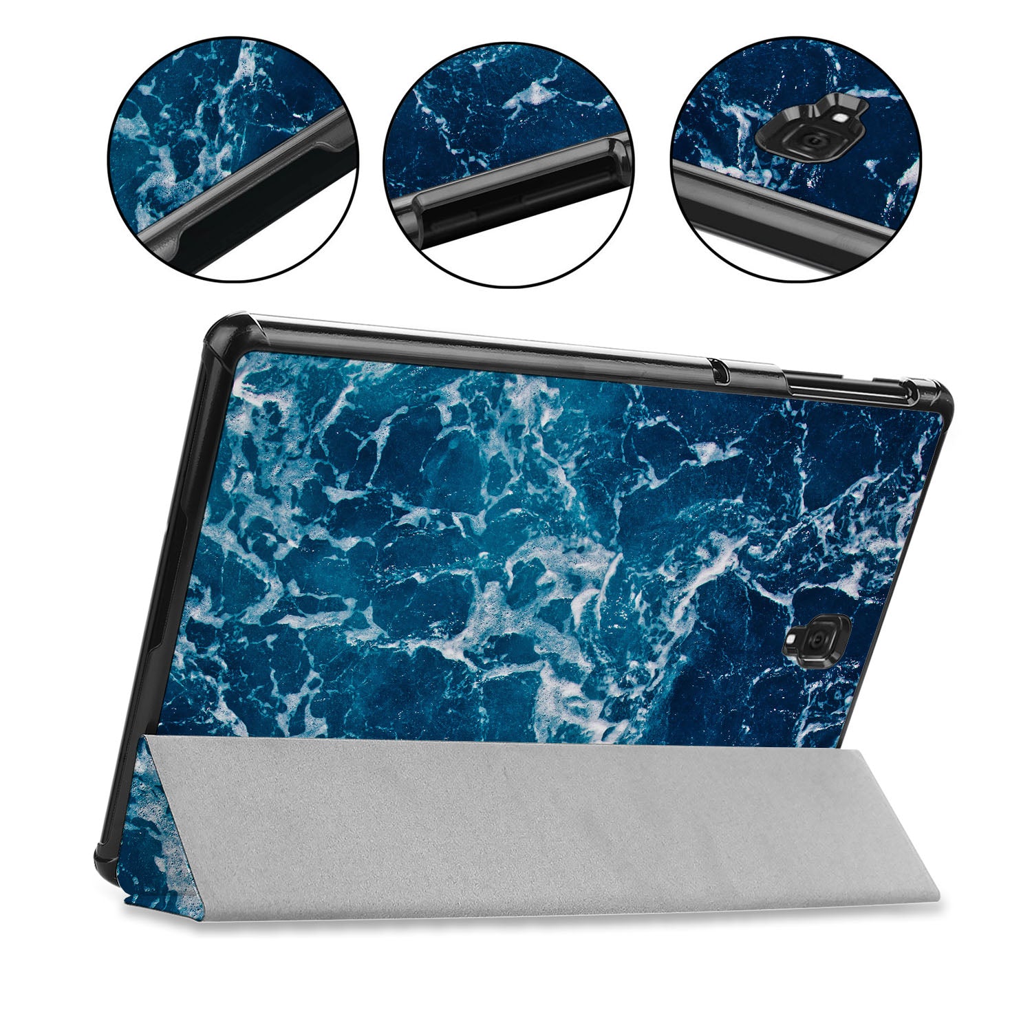 Samsung Tablet Case - Durable Protective Cover for Samsung Galaxy Tab A/S6/S7/S8 - Slim Fit with Ocean Blue Design - Perfect for Work, Travel & School