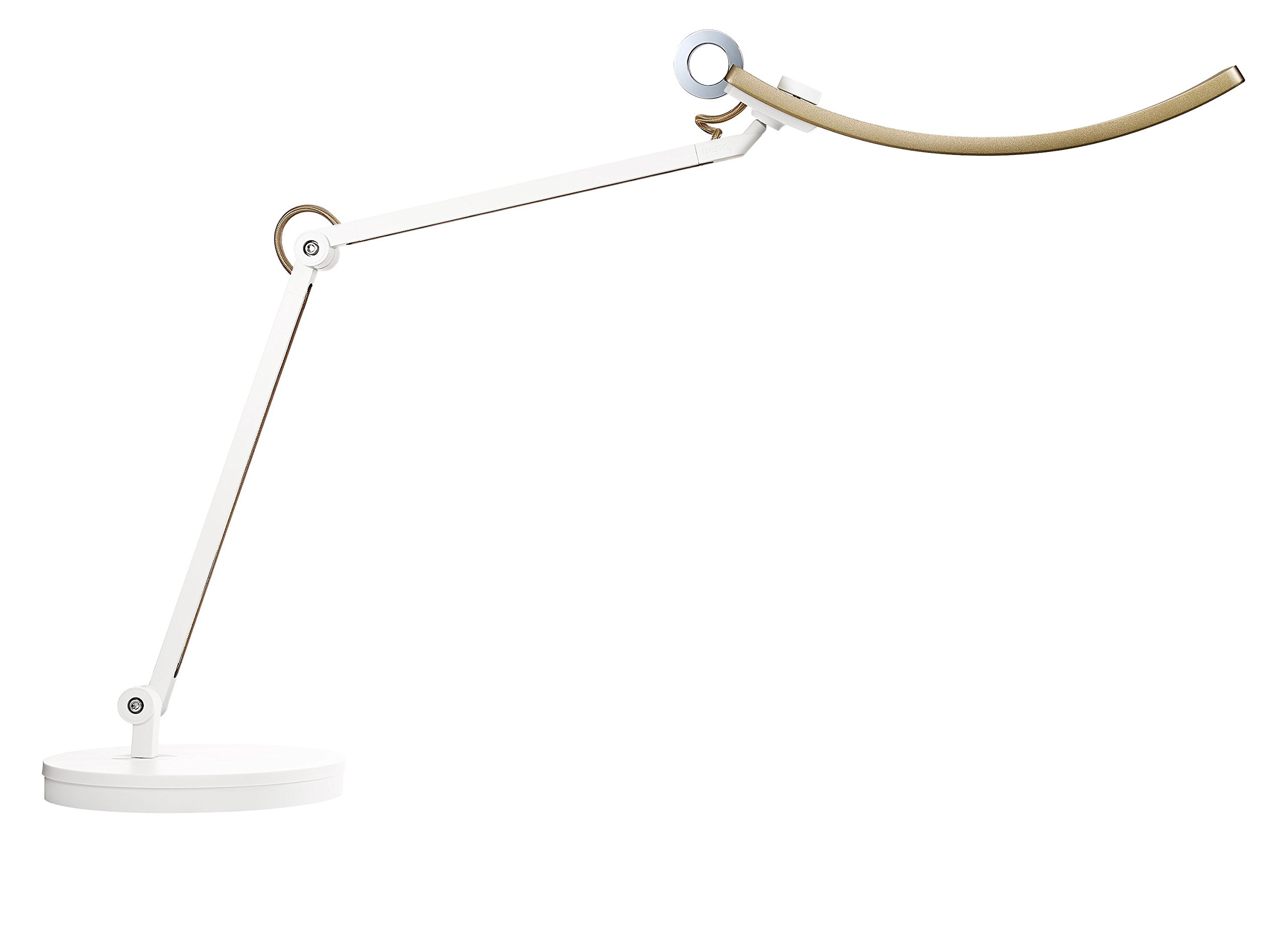 BenQ e-Reading LED Desk Lamp - Eye-Caring Adjustable Task Light for Home Office, Reading & Studying | Ultra-Wide Bright Dimmable Lighting with 13 Color Temperature Modes | Flexible Arm & Matte Gold Finish | Perfect for Night Reading, Remote Work & Craft Projects