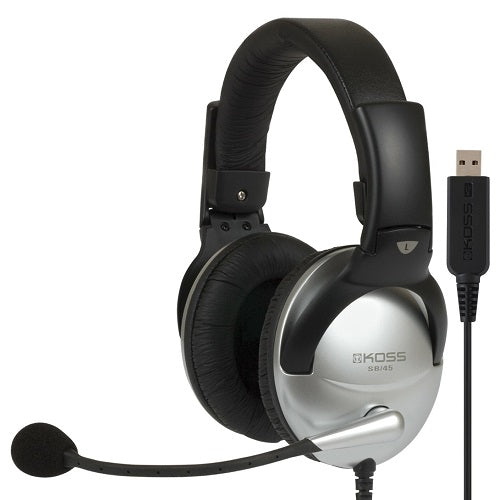 Koss SB45 USB Gaming Headset with Microphone - Noise Cancelling Stereo Headphones for PC, PS4, Xbox - Comfortable Over-Ear Design for Online Gaming, Streaming & Video Calls