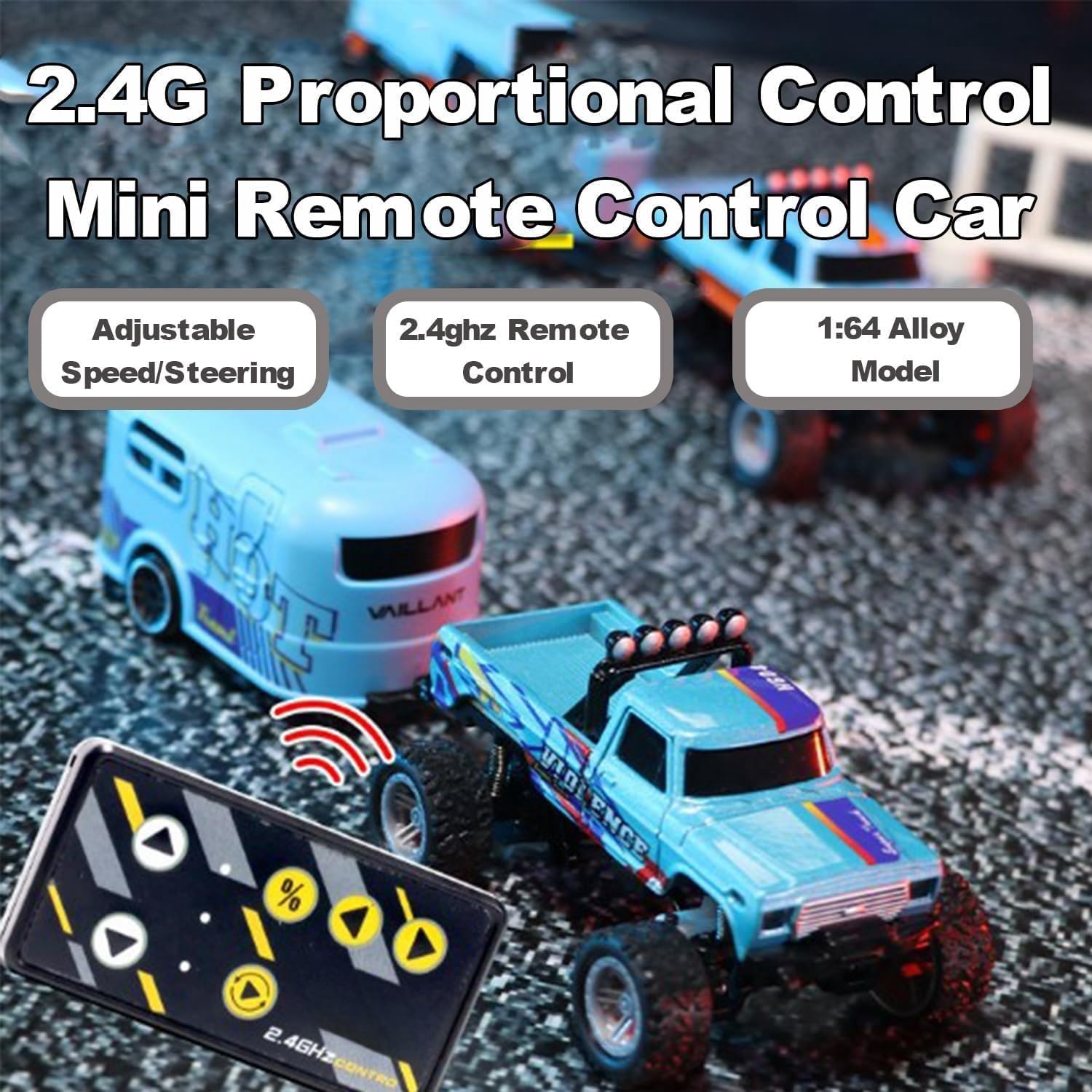 Mini Monster Truck - 2.4Ghz Remote Control RC Car Toy, All Terrain Off-Road Vehicle with LED Lights, 20KM/H High Speed (Orange) - Perfect for Kids Outdoor Play, Birthday Gifts & Backyard Racing