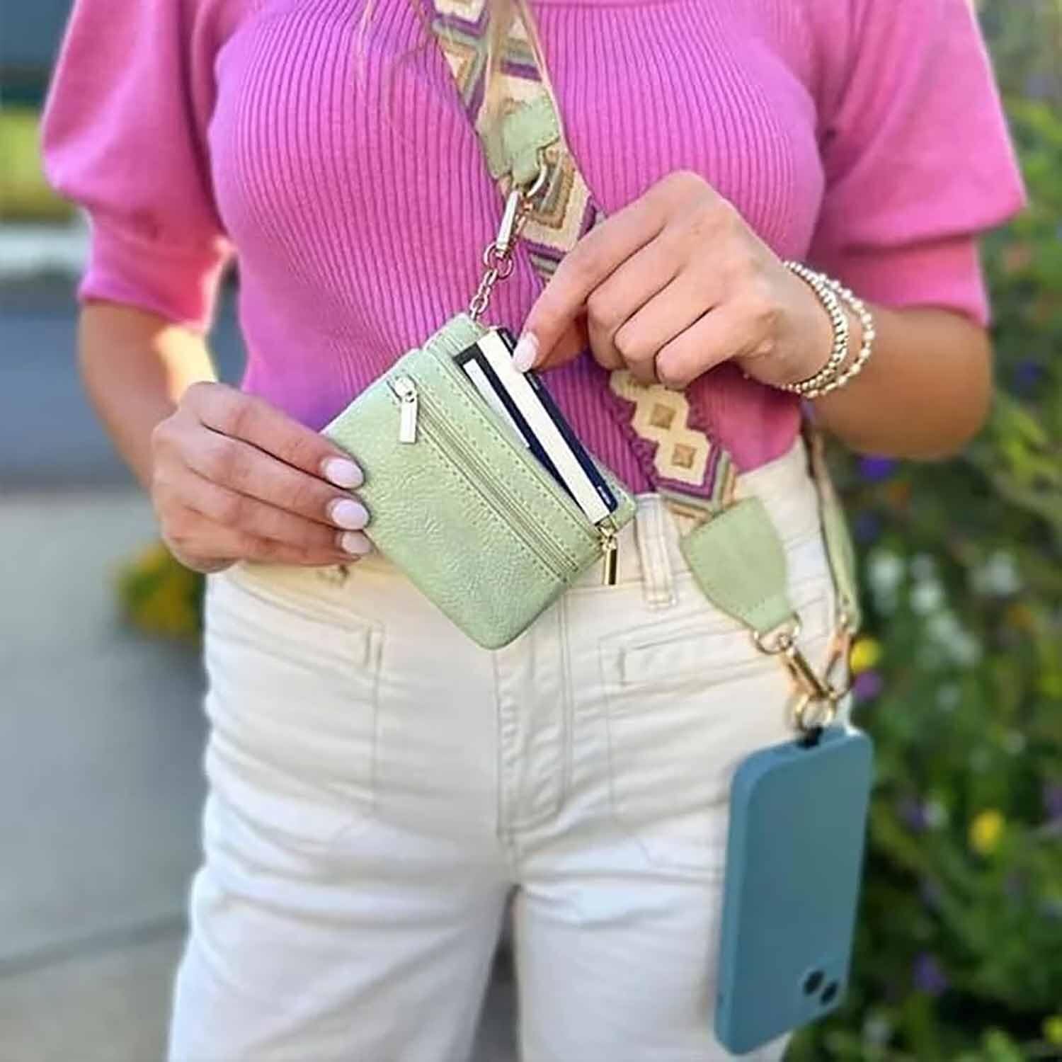 Cliprain Phone Strap with Zippered Wallet Pouch - Hands-Free Cell Phone Lanyard for iPhone, Samsung & Smartphones - Perfect for Travel, Shopping, Work & Outdoor Activities