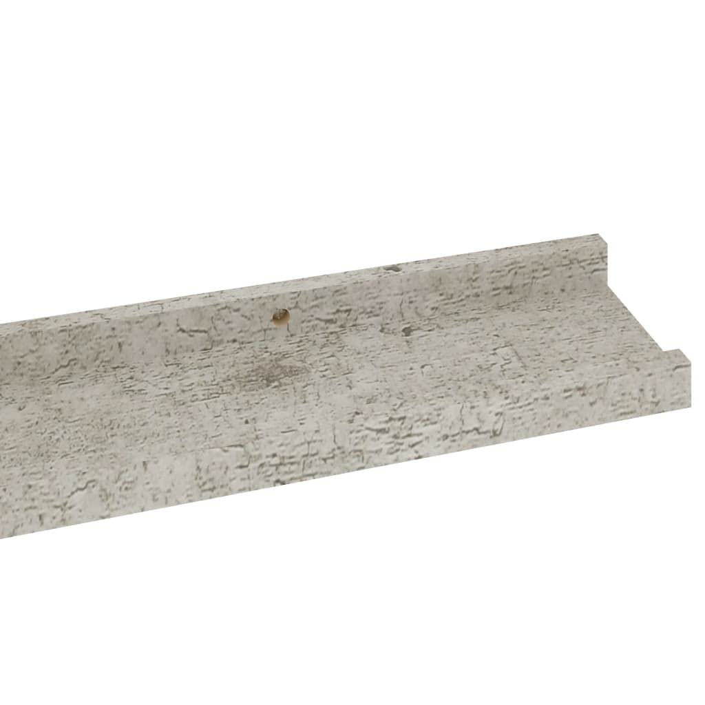 Floating Shelf Wall Mount - Set of 2 Concrete Gray Wall Shelves 31.5
