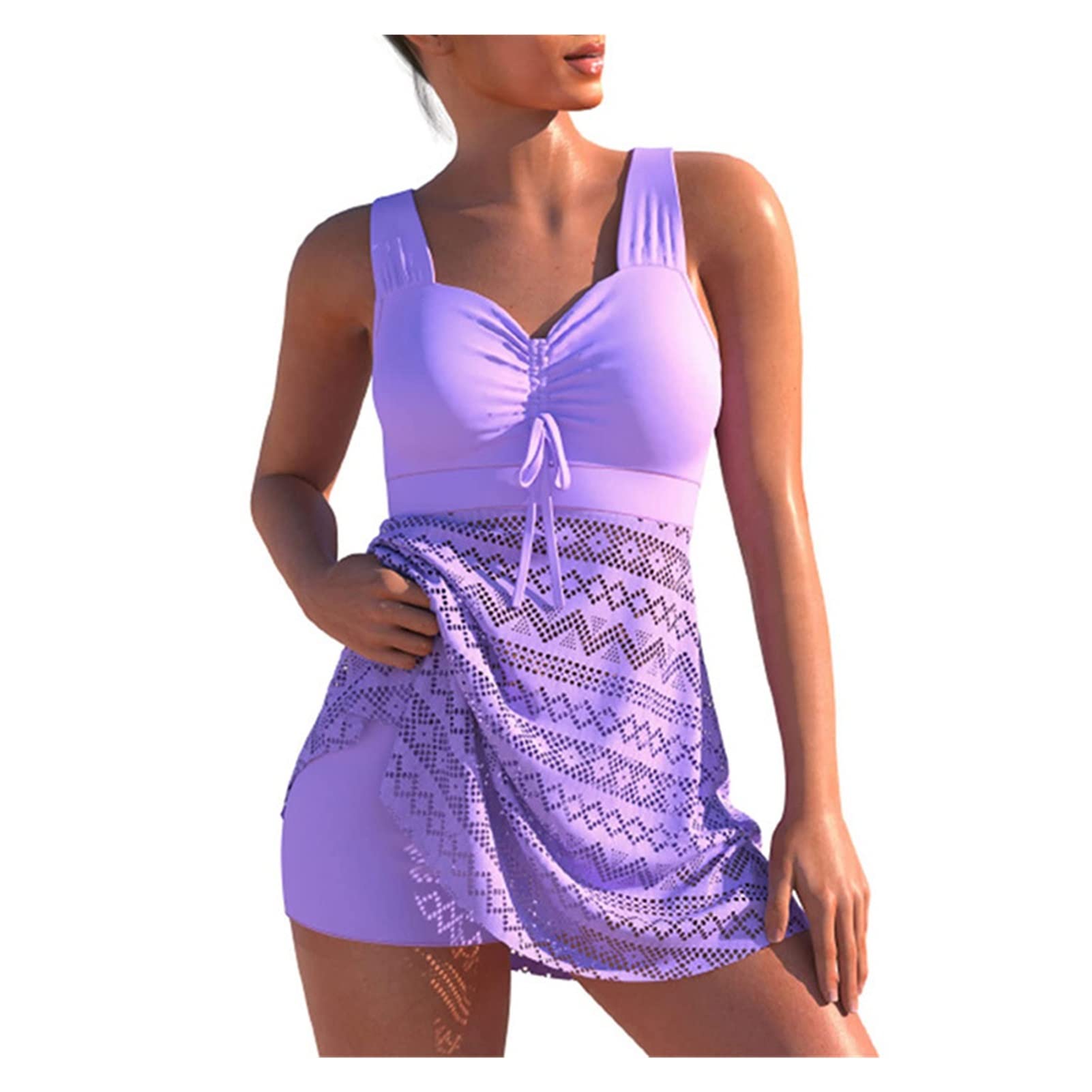 XWWDP Women's Two-Piece Swimsuits - Solid Color Tankini Bikini Set for Summer Beach & Pool | Sexy Swimwear Bathing Suits | Perfect for Vacation, Swimming, and Sunbathing (Color: A, Size: S)
