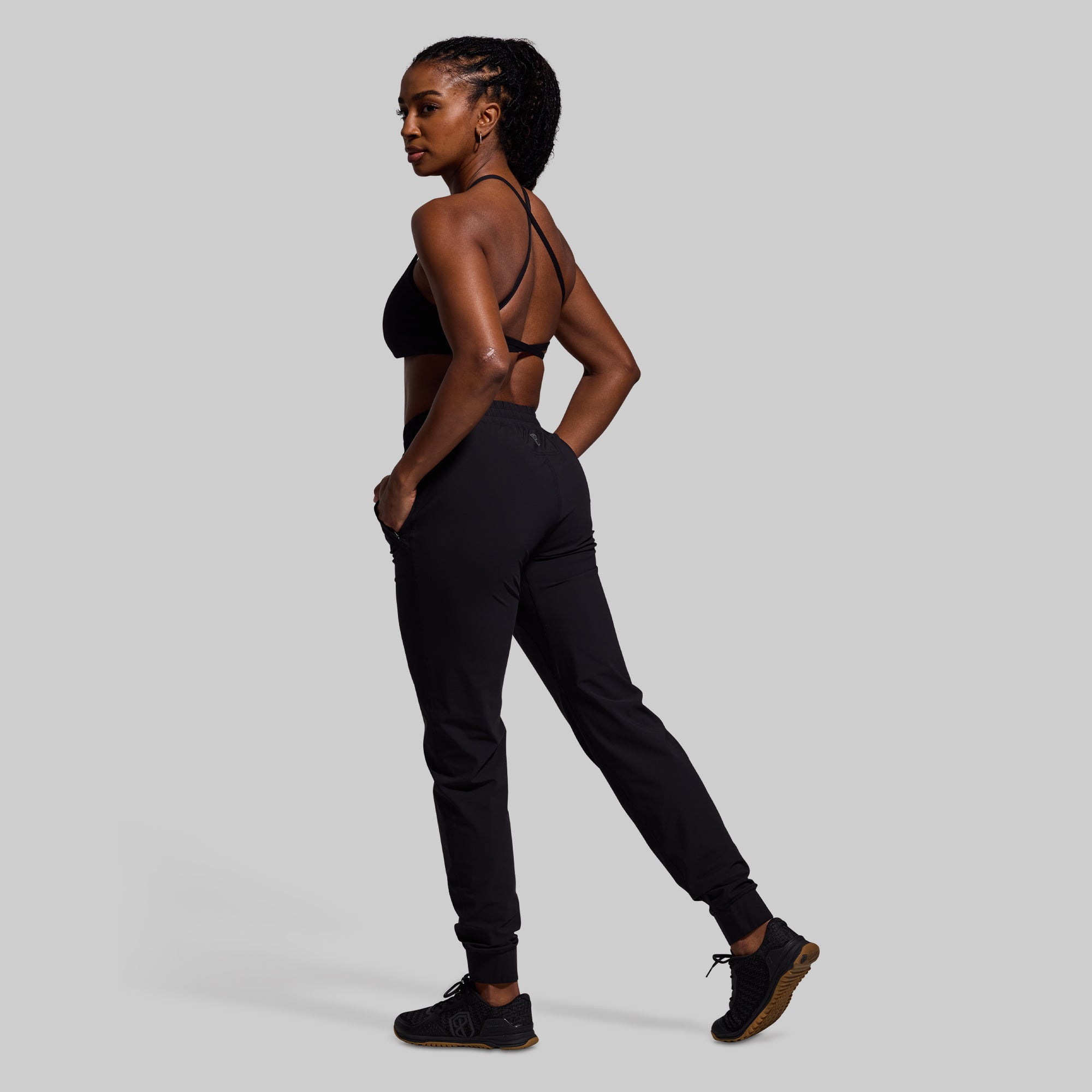 Women's High-Performance Jogger Pants - Black - Comfortable Workout & Lounge Running Yoga Pants for Active Women