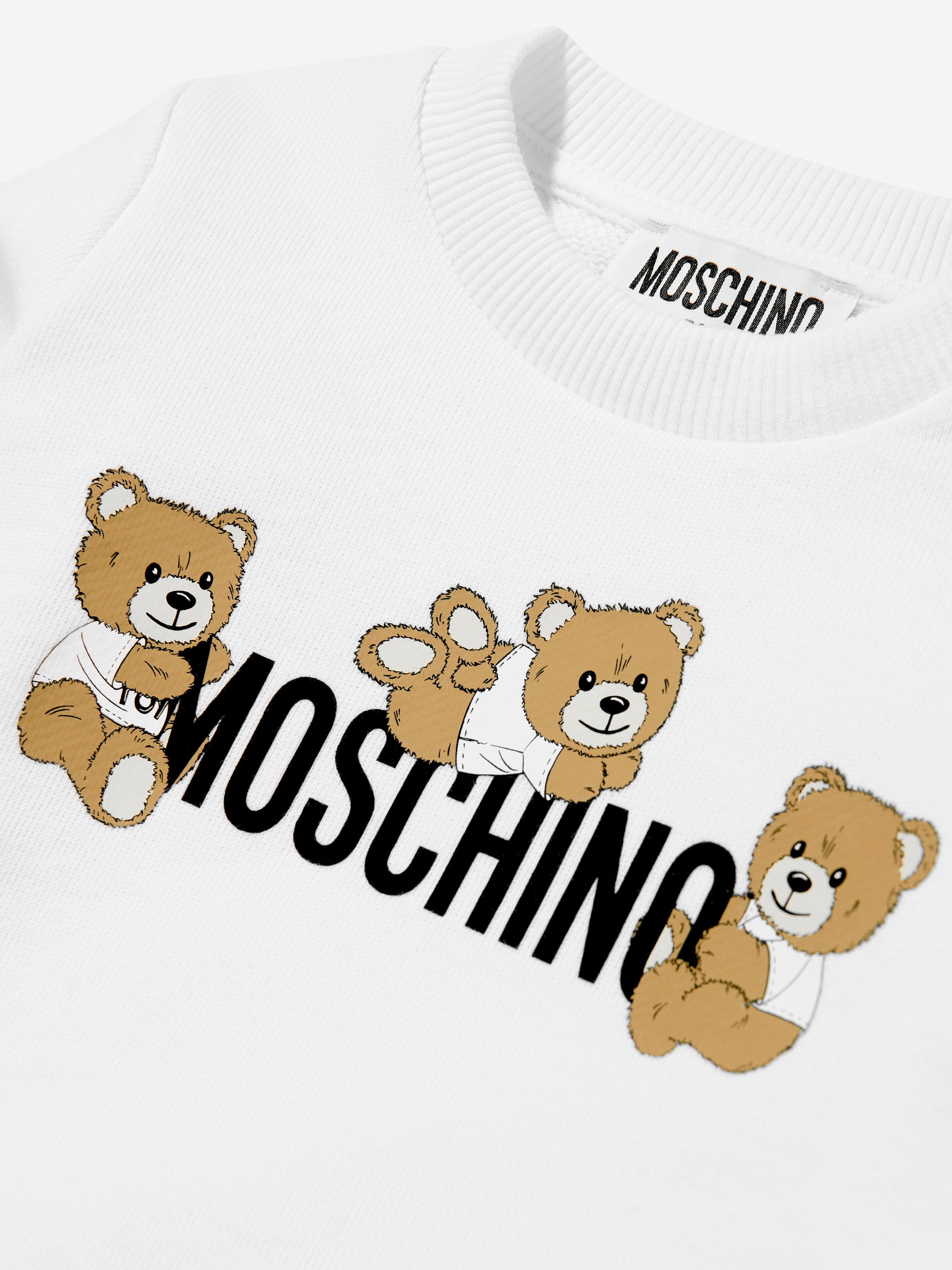 White Baby Teddy Bear Logo Sweatshirt - Soft & Cozy Pullover for Infants & Toddlers - Perfect for Playdates, Photo Shoots & Family Outings