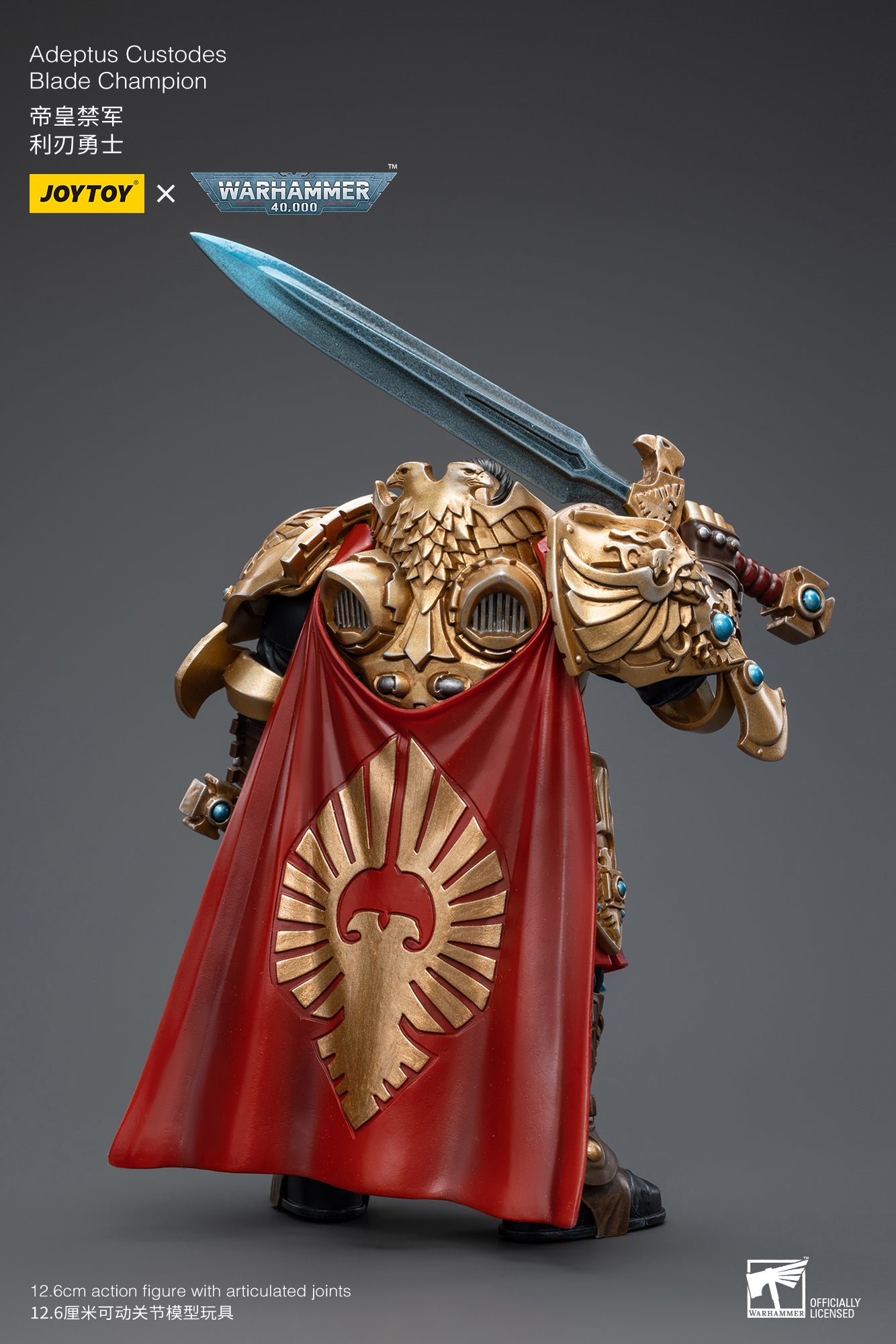 1/18 JOYTOY Warhammer 40K Adeptus Custodes Blade Champion Action Figure - Collectible Miniature for Tabletop Gaming & Display