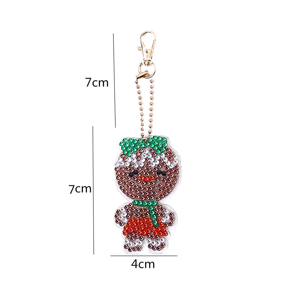 GARVEE 15-Piece Double-Sided Christmas Diamond Keychain Kit - DIY Snowman & Santa Keychain Ornaments for Holiday Gifts (Perfect for Christmas Decorations, Stocking Stuffers & Party Favors)