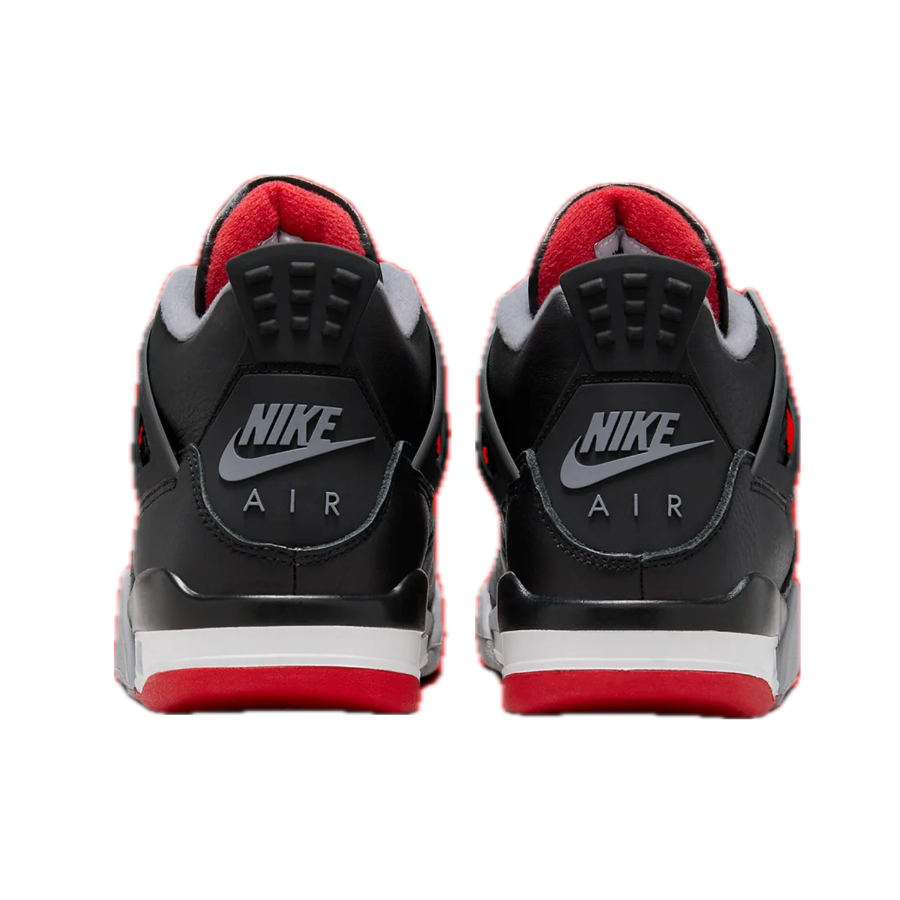 Air Jordan 4 Retro Bred Reimagined GS Sneakers - Black Cement Grey Varsity Red Summit White Basketball Shoes for Kids | Perfect for School, Sports & Casual Wear
