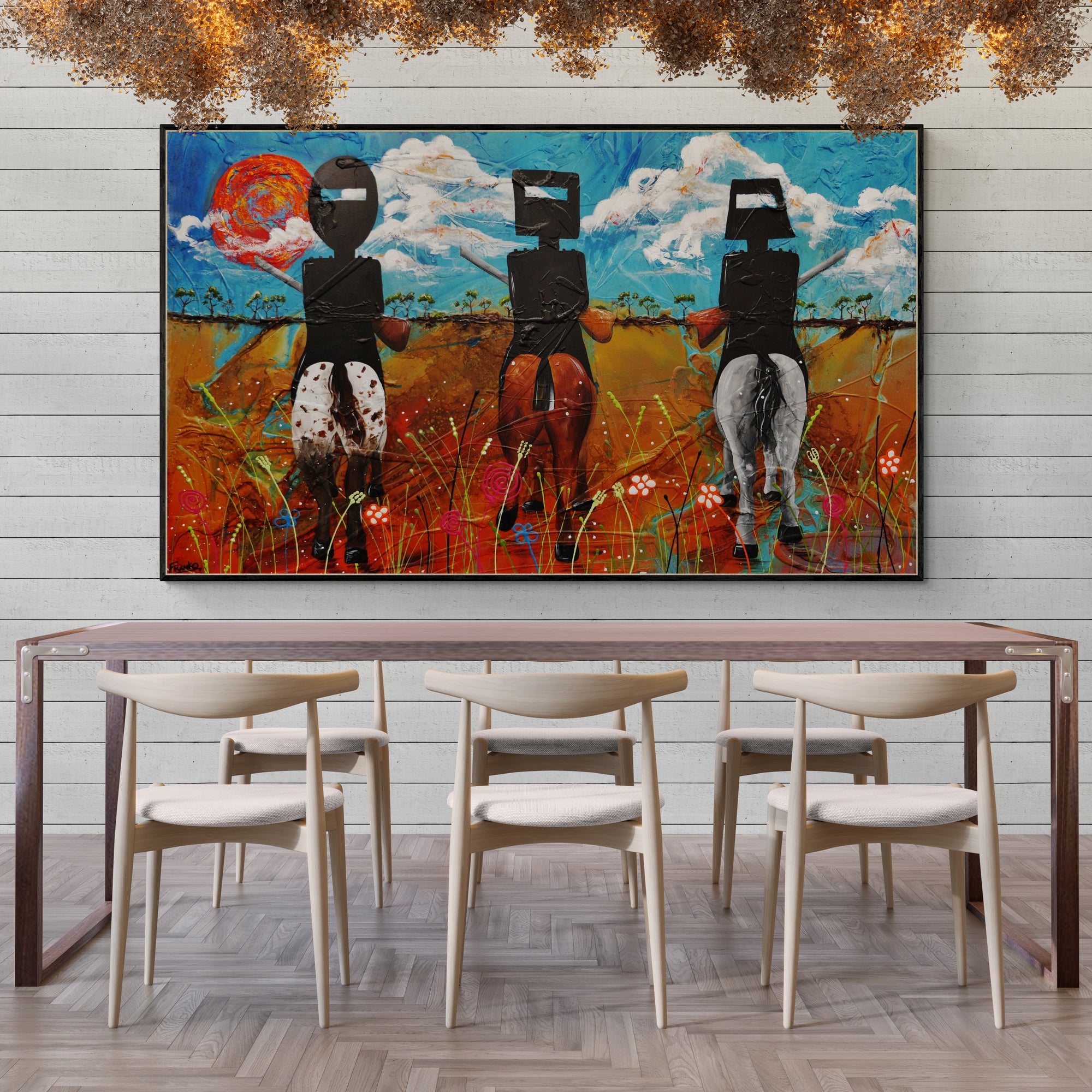 Kelly Three 200cm x 120cm Ned Kelly Abstract Realism Textured Canvas Art Painting - Perfect for Living Room, Bedroom or Office Wall Decor