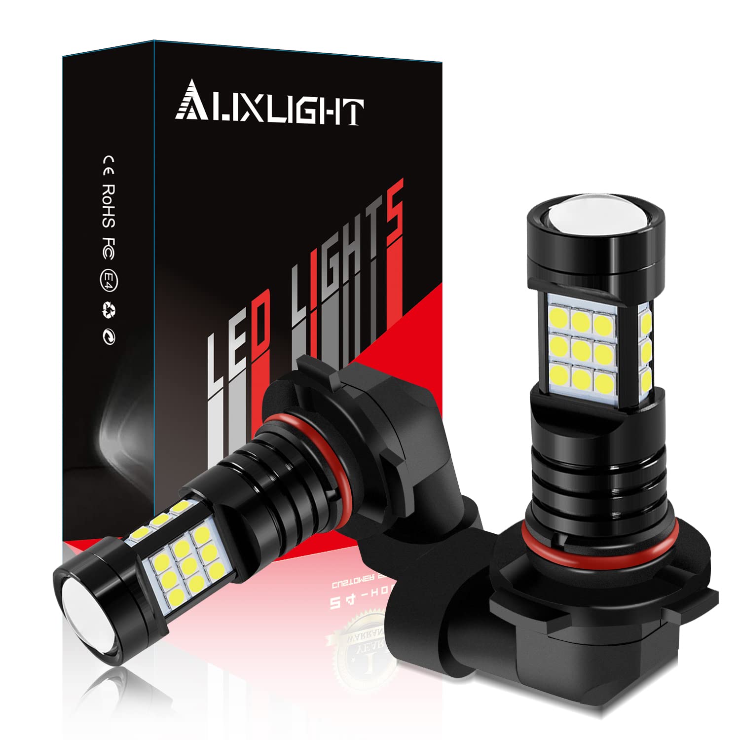AUXLIGHT 9006 LED Fog Light Bulbs - 2400 Lumens Super Bright HB4 9006LL 9006XS Replacement - 6000K Xenon White - Perfect for Cars & Trucks - Enhanced Visibility in Fog, Rain & Night Driving