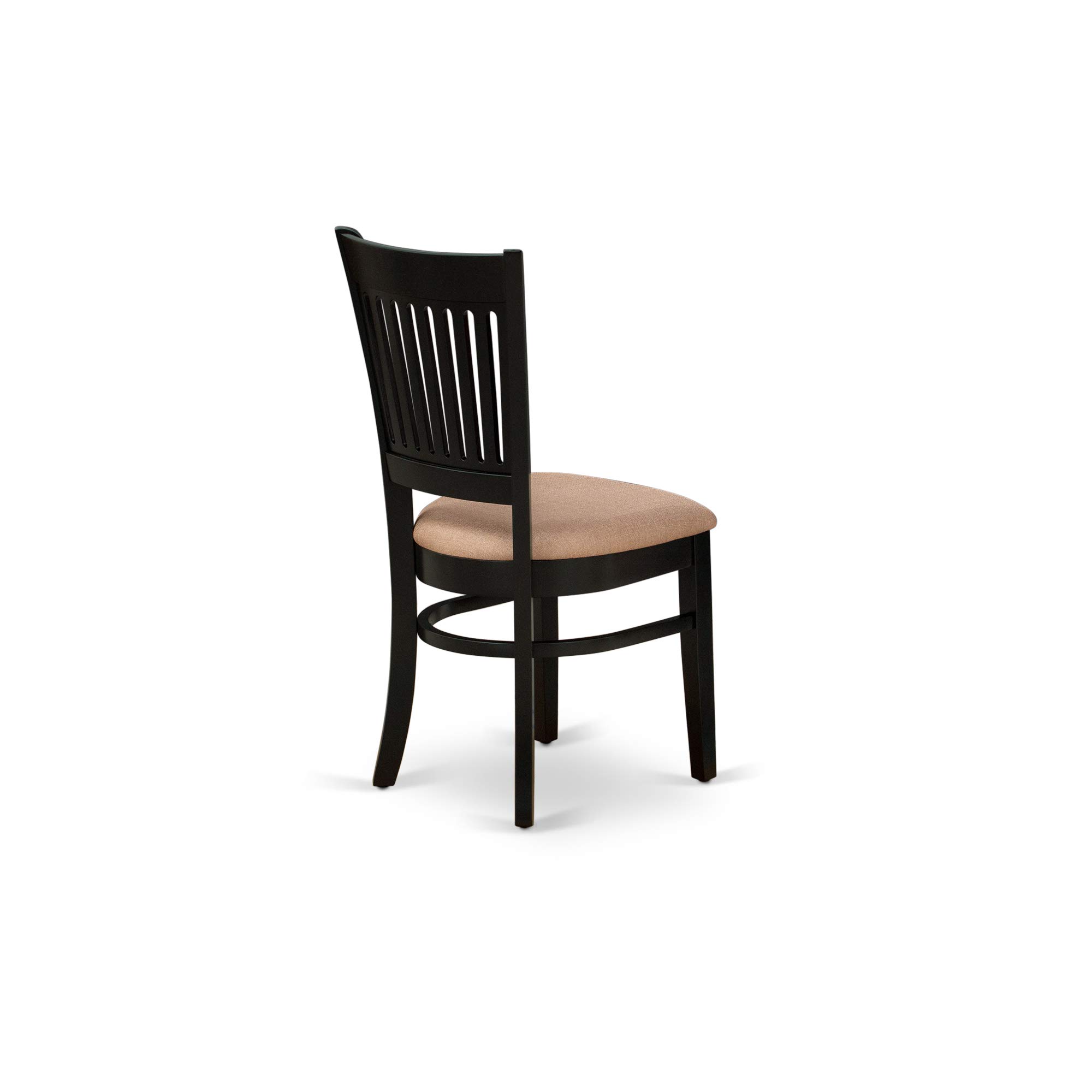 East West Furniture AMVA5-BLK-C 5-Piece Round Dining Set with Pedestal Table & 4 Upholstered Chairs, 36x36 Inch, Black - Perfect for Small Kitchens, Breakfast Nooks, and Cozy Dining Spaces