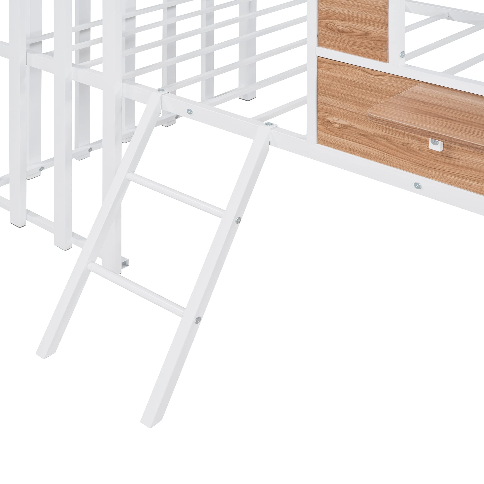 **Merax Twin Size Metal Loft Bed for Kids - Sturdy Low Loft Bed Frame with Roof, Window, Guardrail & Ladder - Perfect for Small Bedrooms, Playrooms & Dorm Rooms**