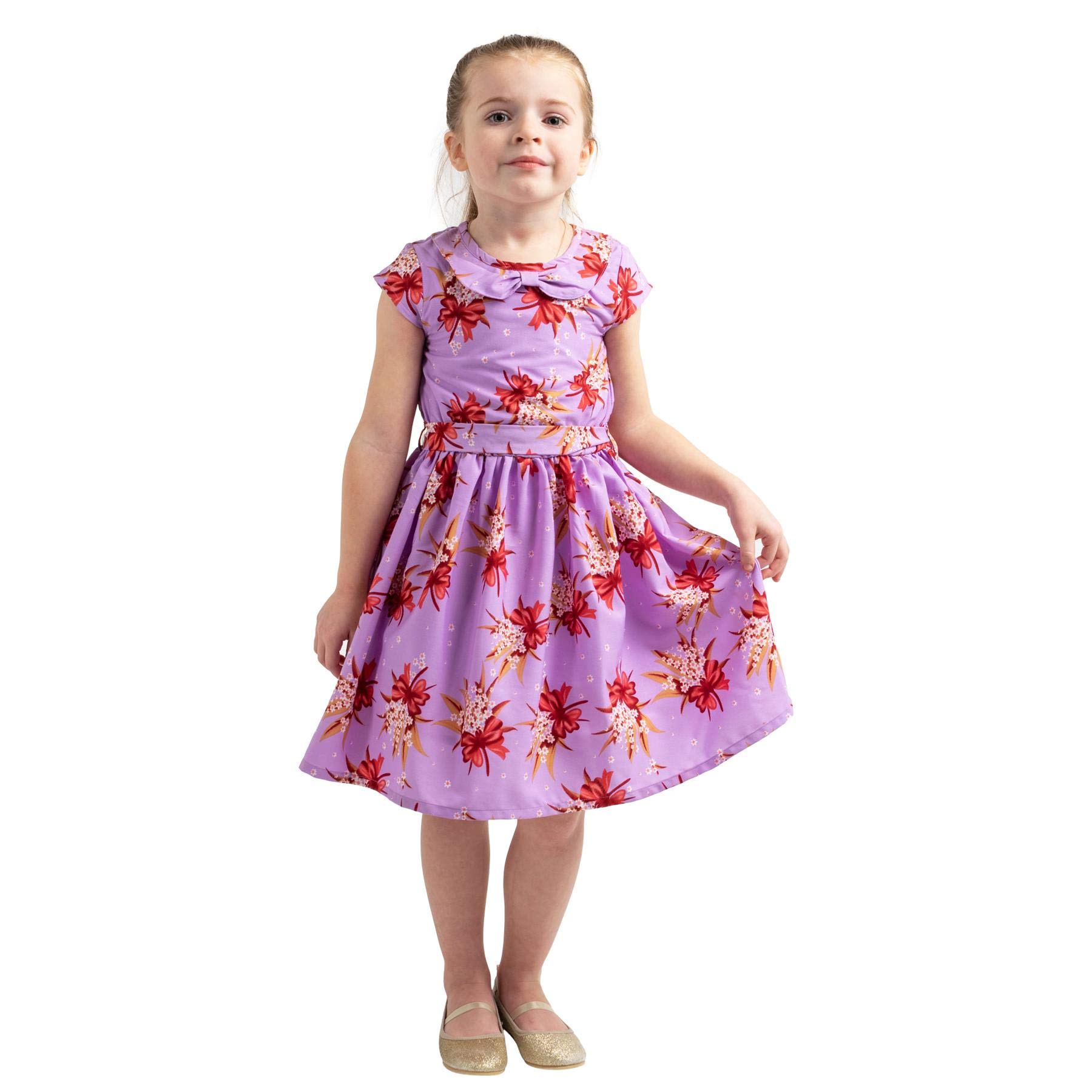 Miss Lavish London Girl Casual Dress - Peter Pan Collar Sleeveless Summer Party Dress for Kids Ages 3-12 | Perfect for Birthday Parties, School Events & Family Outings